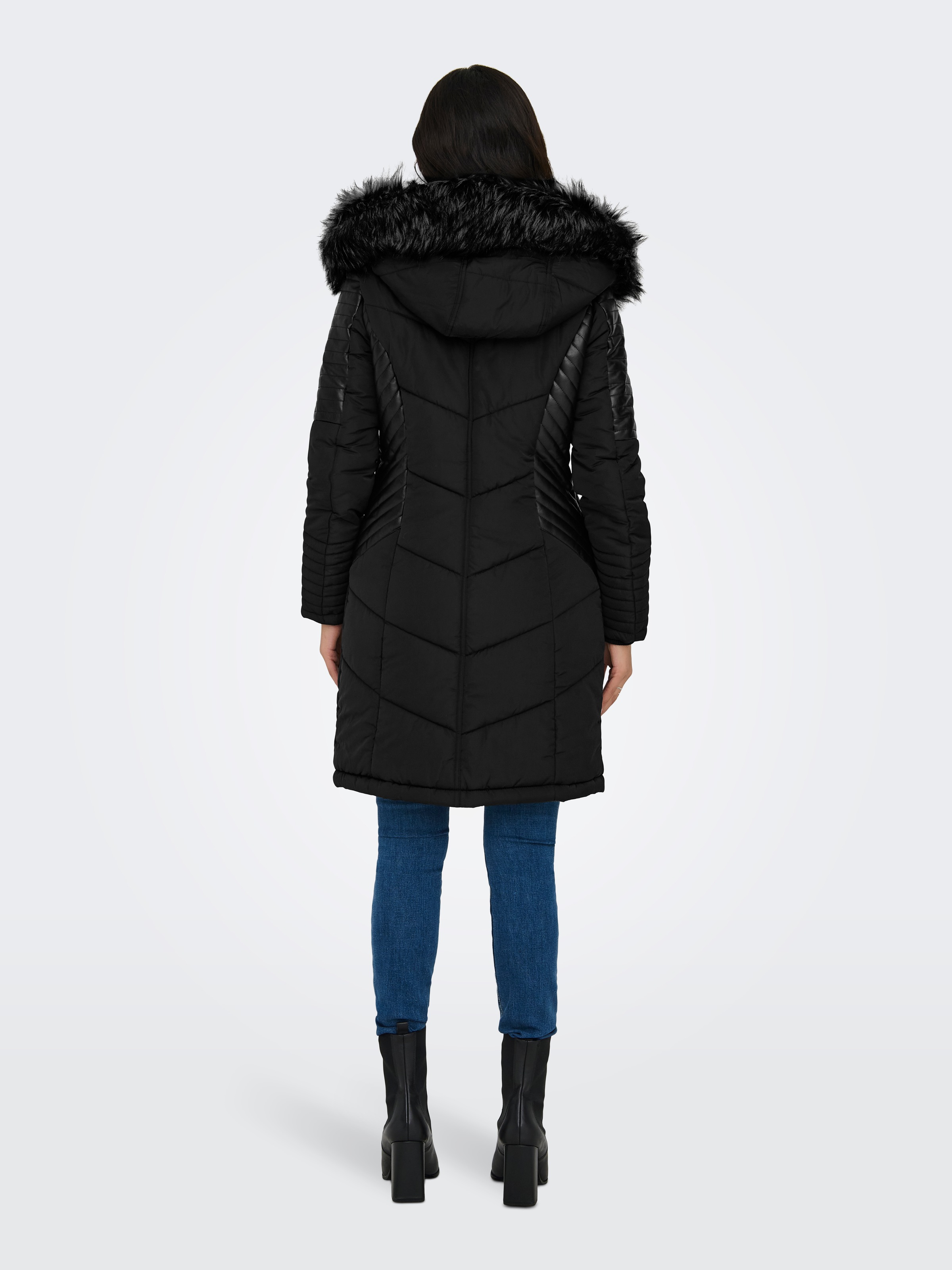 ONLY Steppmantel "ONLNEWLINETTE FUR HOOD COAT OTW" günstig online kaufen