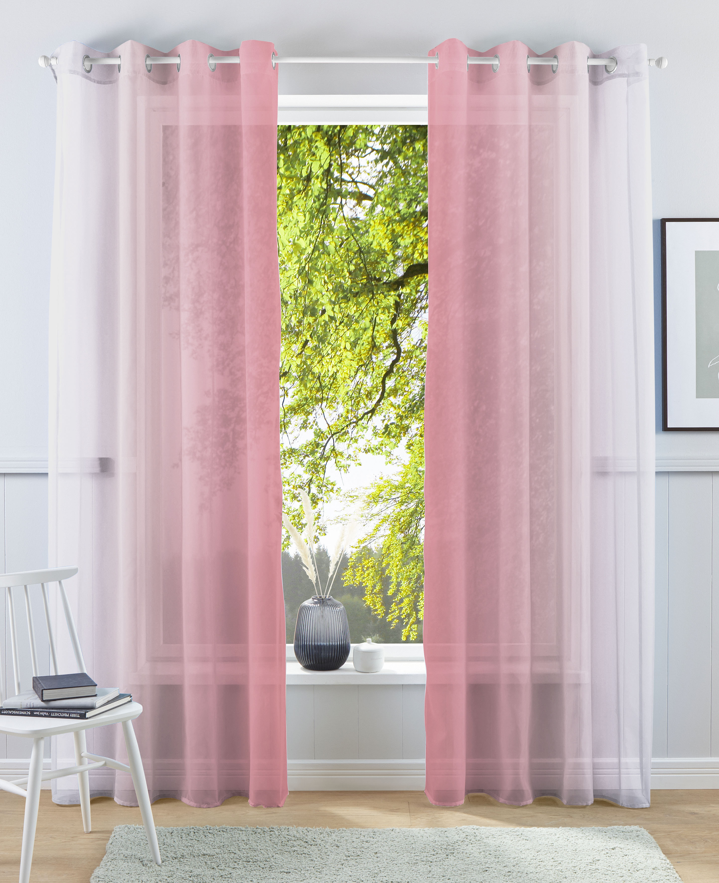 Gardine »Valverde«, (2 St.), Vorhang, Fertiggardine, Farbverlauf, transparent