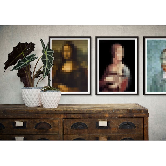 Wall-Art Poster »Pixel Portrait van Gogh Bildnis«, Person, (1 St.), Poster,  Wandbild, Bild, Wandposter kaufen | BAUR