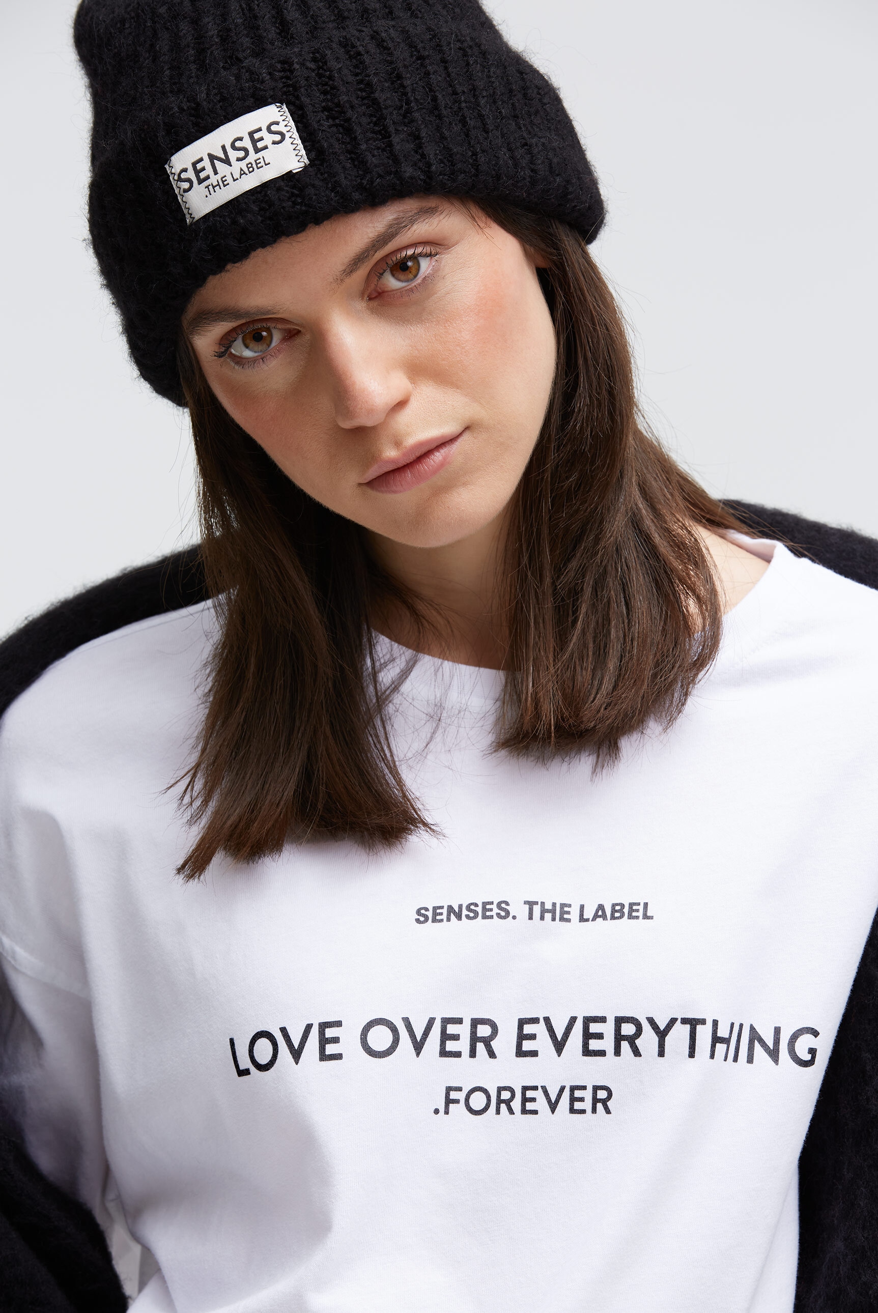 SENSES.THE LABEL Rundhalsshirt mit weiten Ärmeln