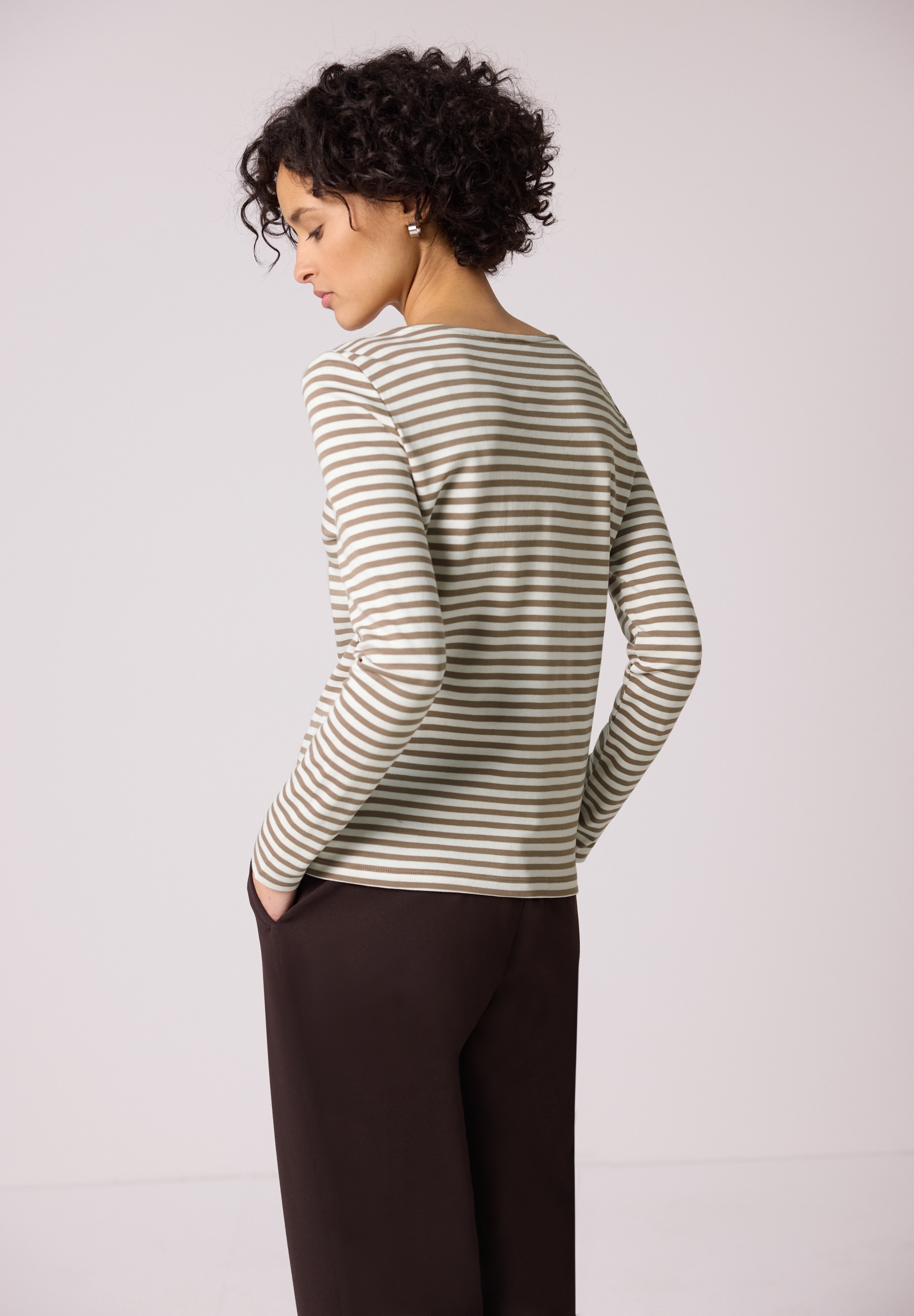 STREET ONE Langarmshirt aus reiner Baumwolle