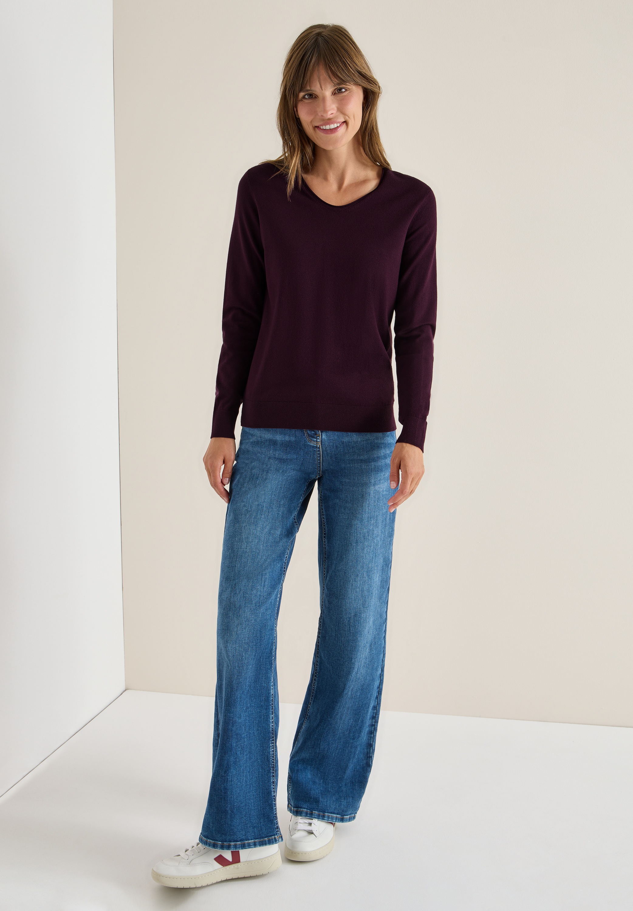 Cecil Strickpullover, mit Materialmix
