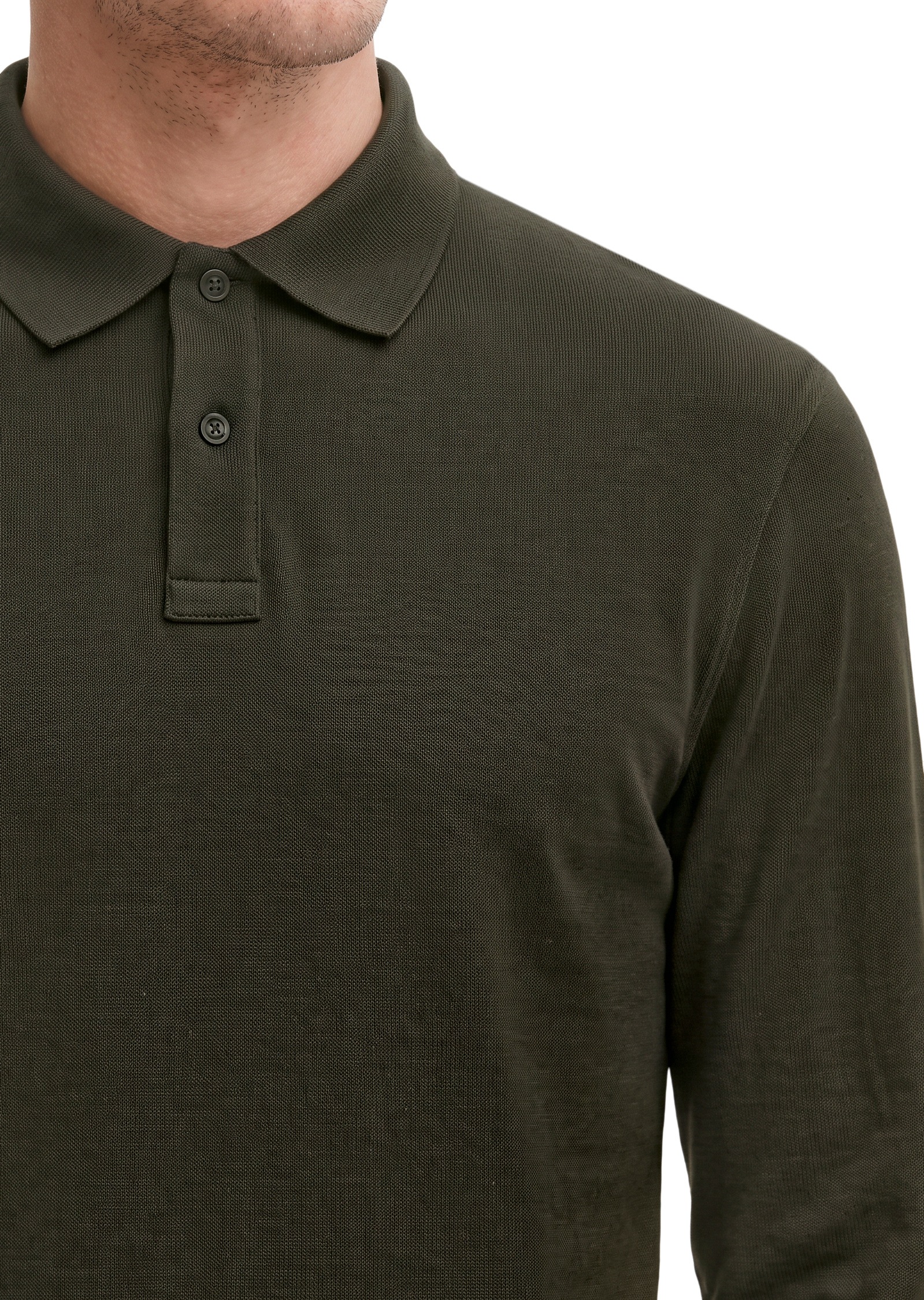Marc O'Polo Langarm-Poloshirt »aus reiner Bio-Baumwolle«