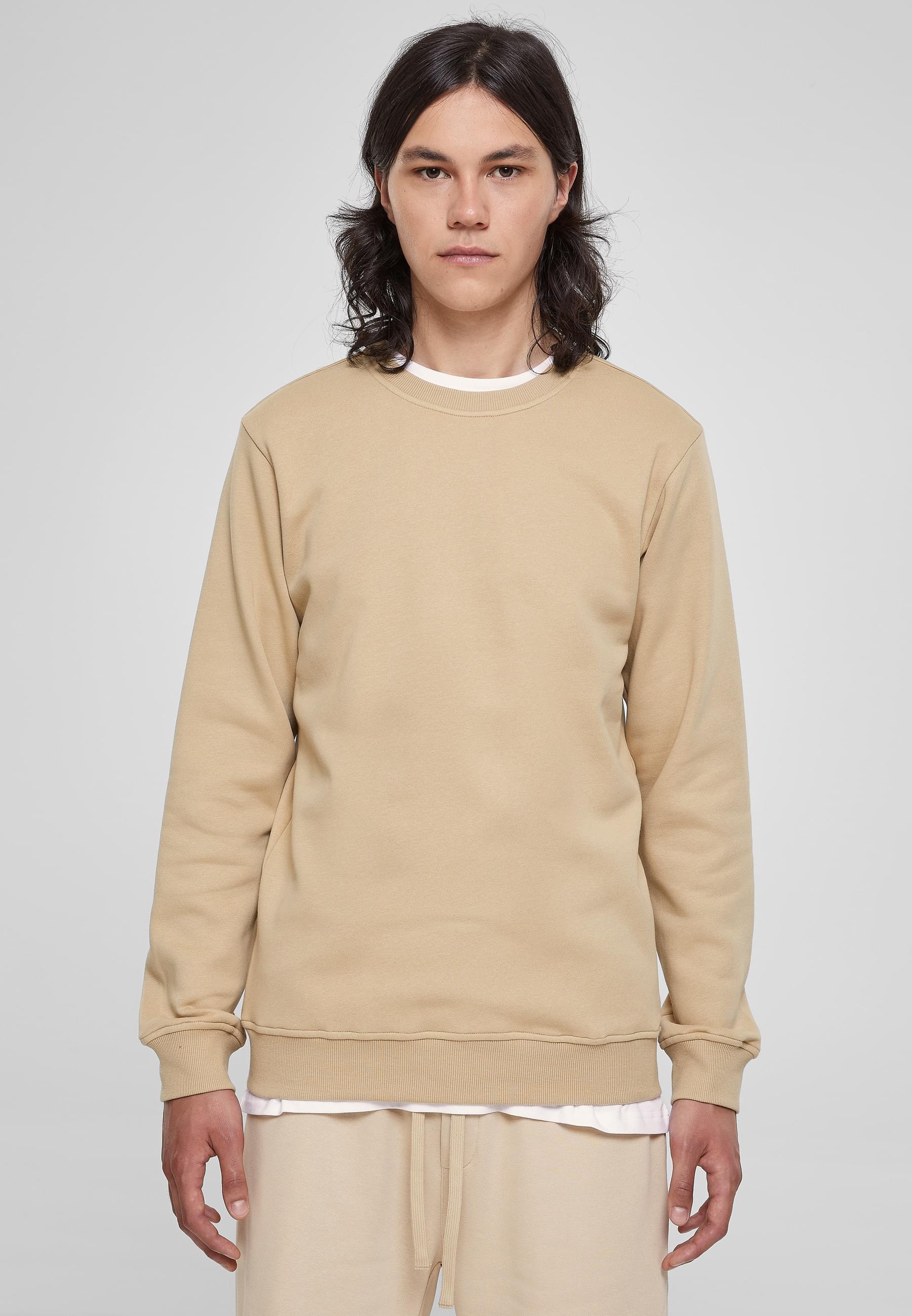 URBAN CLASSICS Rundhalspullover »Urban Classics Herren Basic Terry Crew«, (1 tlg.)