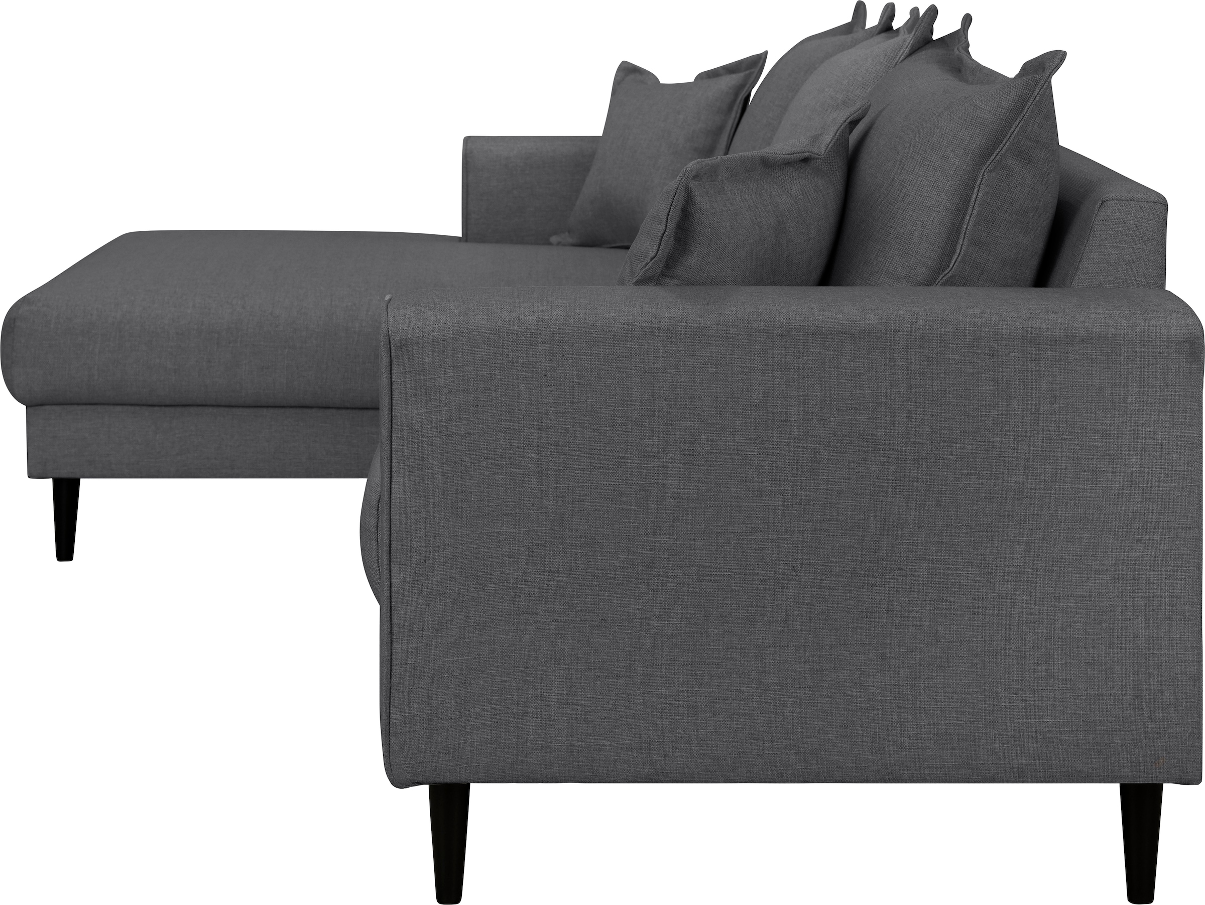 Home affaire Ecksofa »VEYRAS L-Form, hoher Sitzkomfort, Maße B/T/H: 230/150/76 cm«, mit Wellenunterfederung, incl. Rückenkissen und Zierkissen