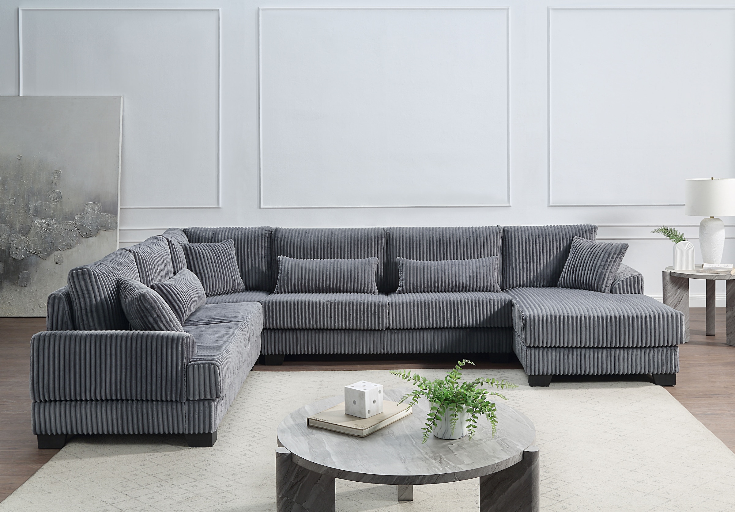 ATLANTIC home collection Wohnlandschaft, weicher XXL-Cordbezug, inklusive 6 günstig online kaufen