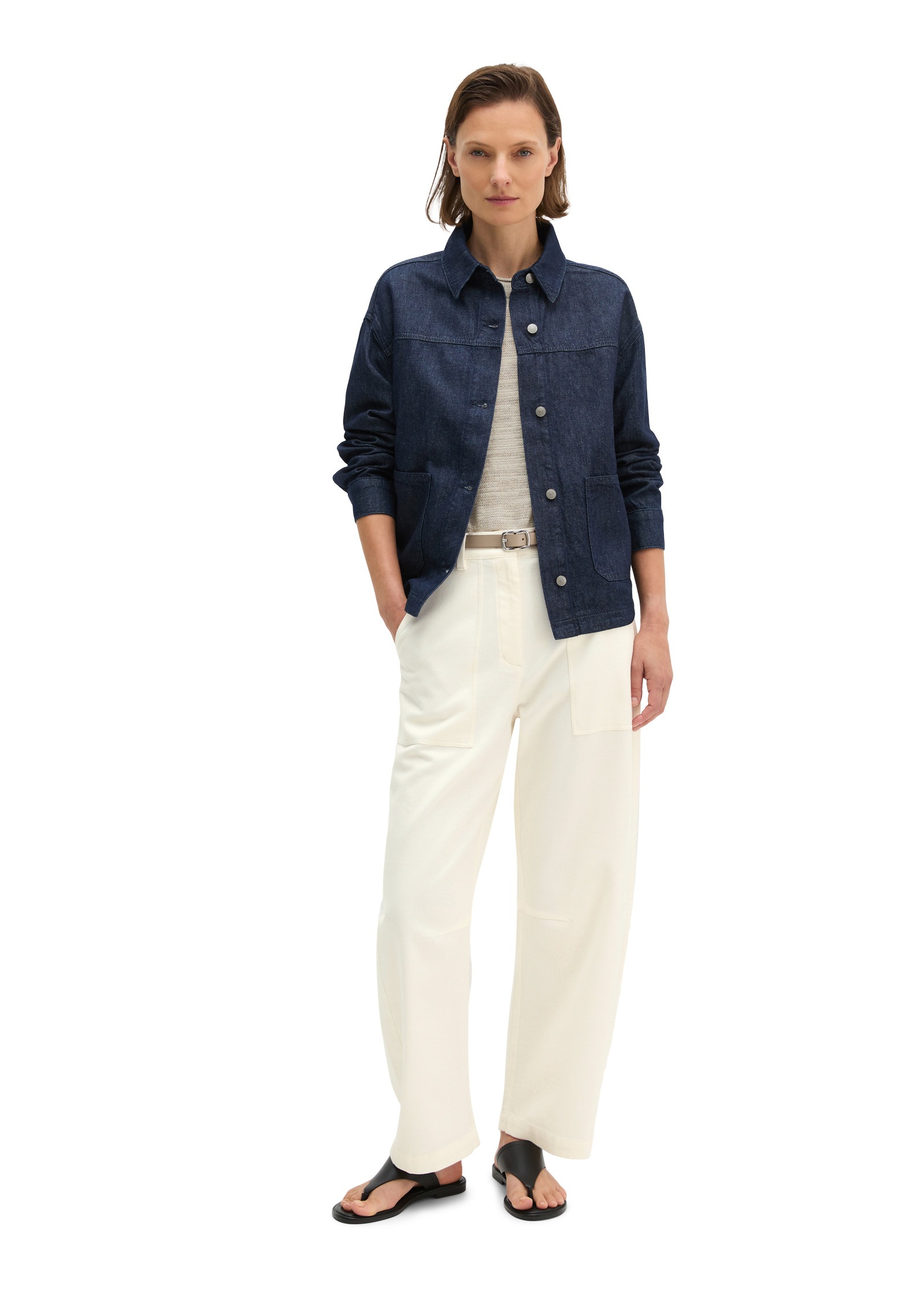 Marc O'Polo Jeansbluse »aus Organic-Cotton-Leinen-Mix«