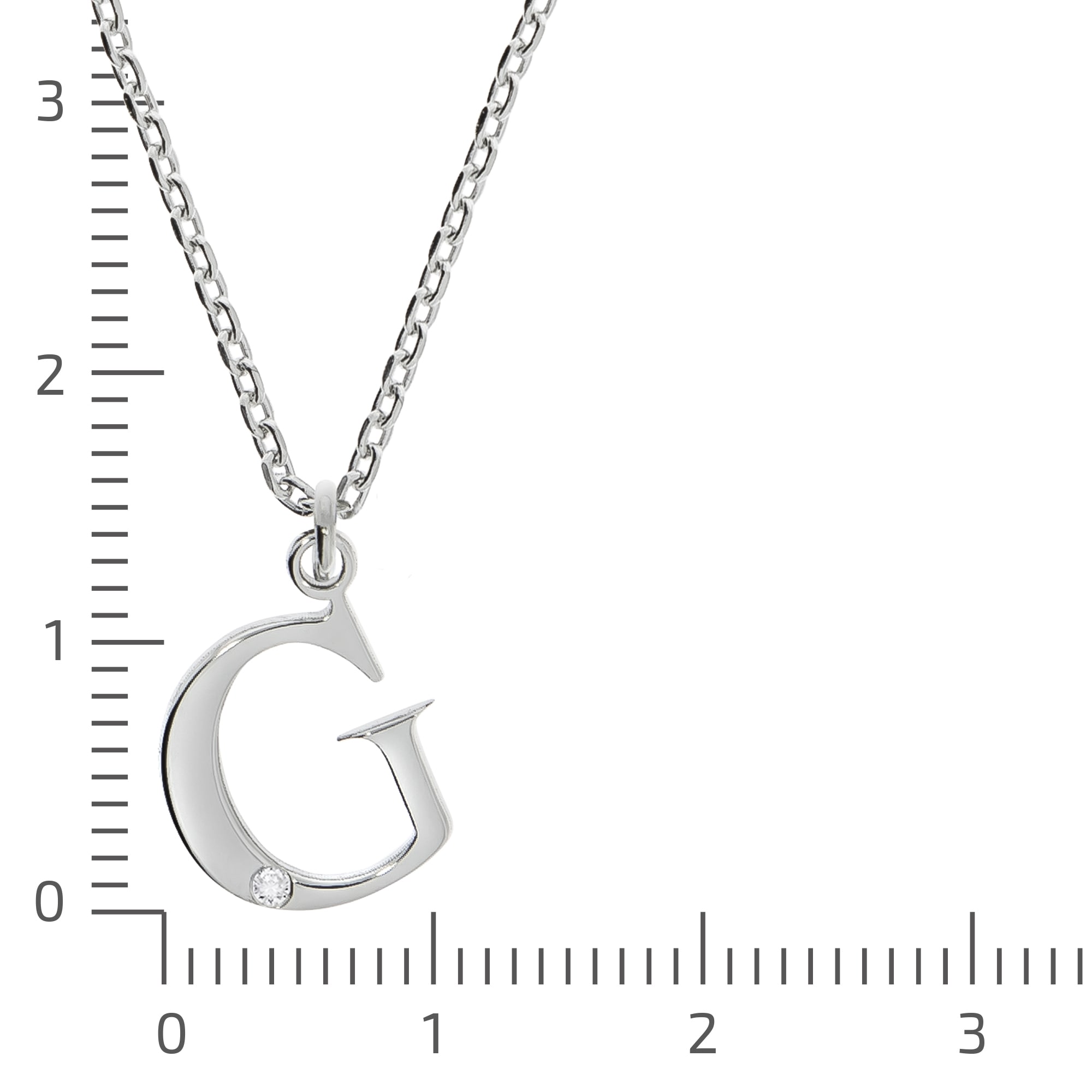 Diamonds by Ellen K. Kette mit Anhänger »Silber 925 mit 1x Diamant 0,008ct. Buchstabe G«