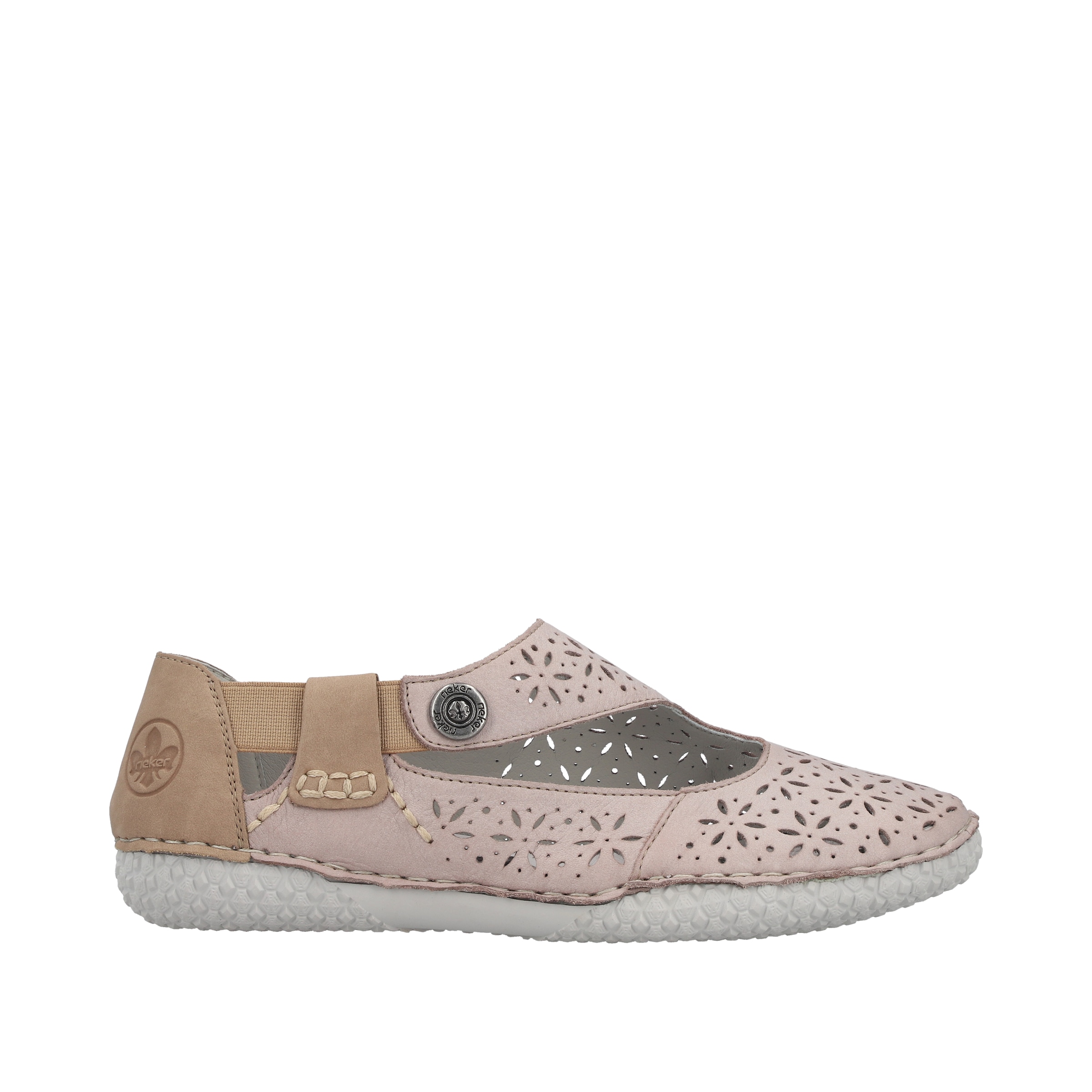 Rieker Riemchenballerina  Schlupfschuh, Slipper mit modischer Perforation