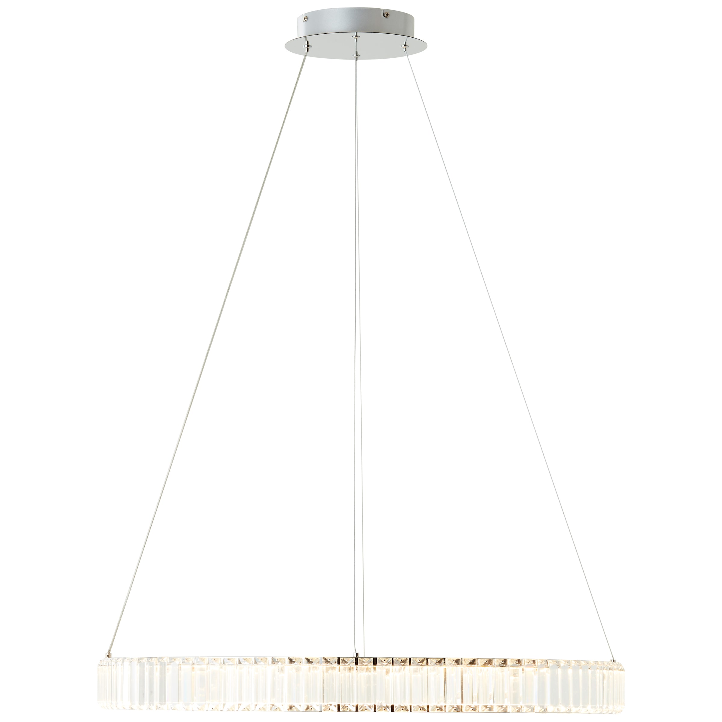 BRILLIANT LED Pendelleuchte "Queen", Ø 80cm, grau, Leuchten, Höhe 150cm, Ø 80cm, 6000lm, kürzbar, Aluminium/Kunststoff, chromfarben