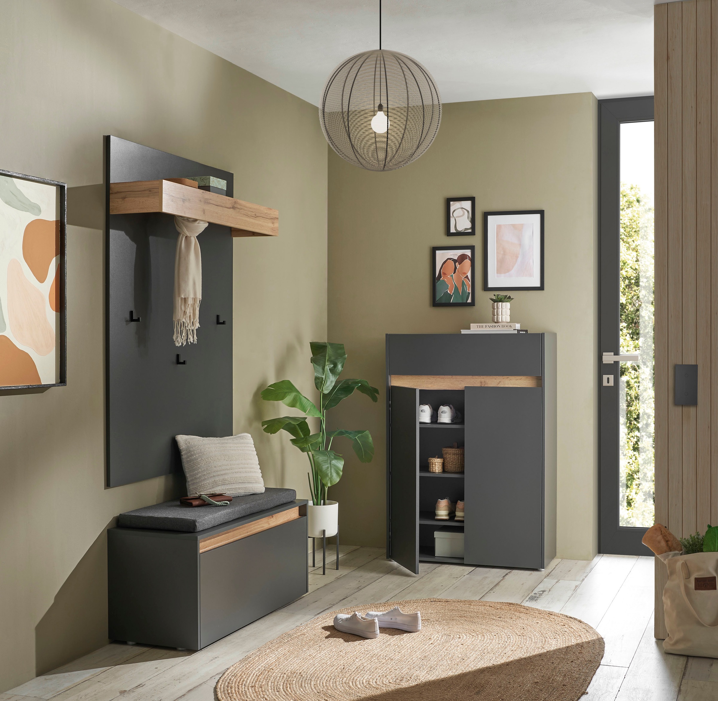 INOSIGN Schuhschrank »City/Giron, modernes Schuhregal, Schrank für 16 Schuhe, Schuhkommode«, eine Schublade und vier Schuhfächer, viel Stauraum, 93 cm breit