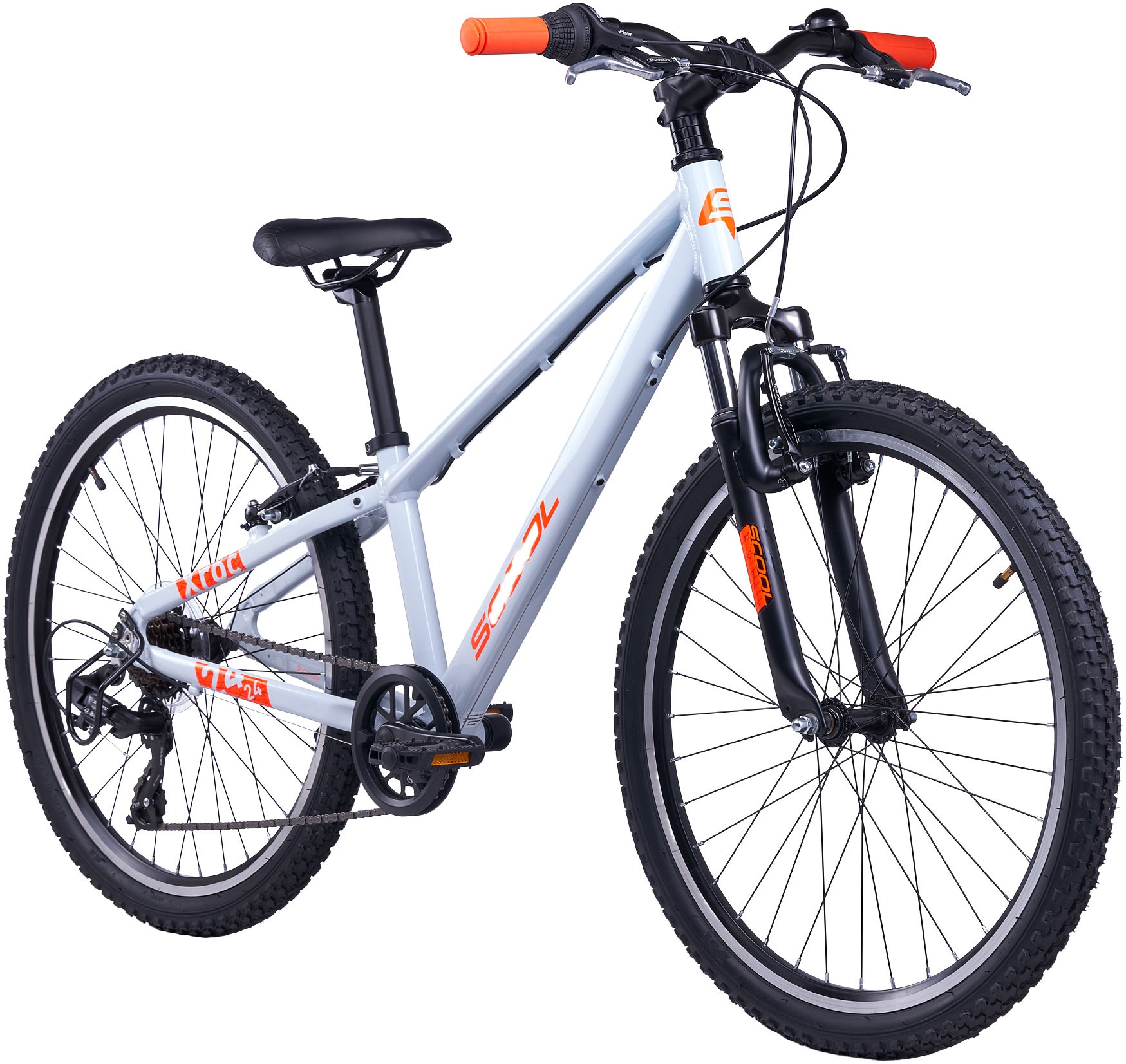 S’COOL Jugendfahrrad »S'COOL Xroc Pro 24-K7 Sky Grey/Neon Orange« 7 Gang Shimano Kettenschaltung