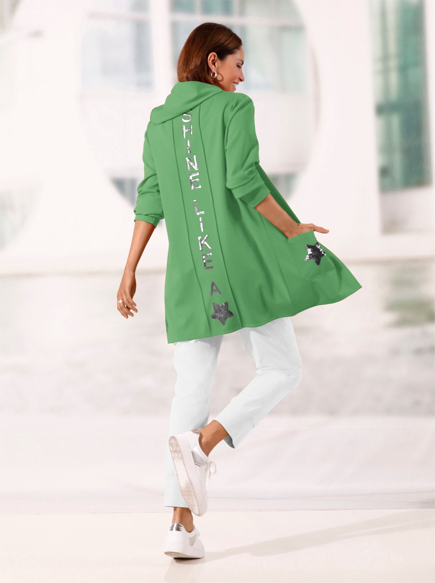 Inspirationen Shirtjacke "Long-Shirtjacke" 1 Stk. tlg. günstig online kaufen