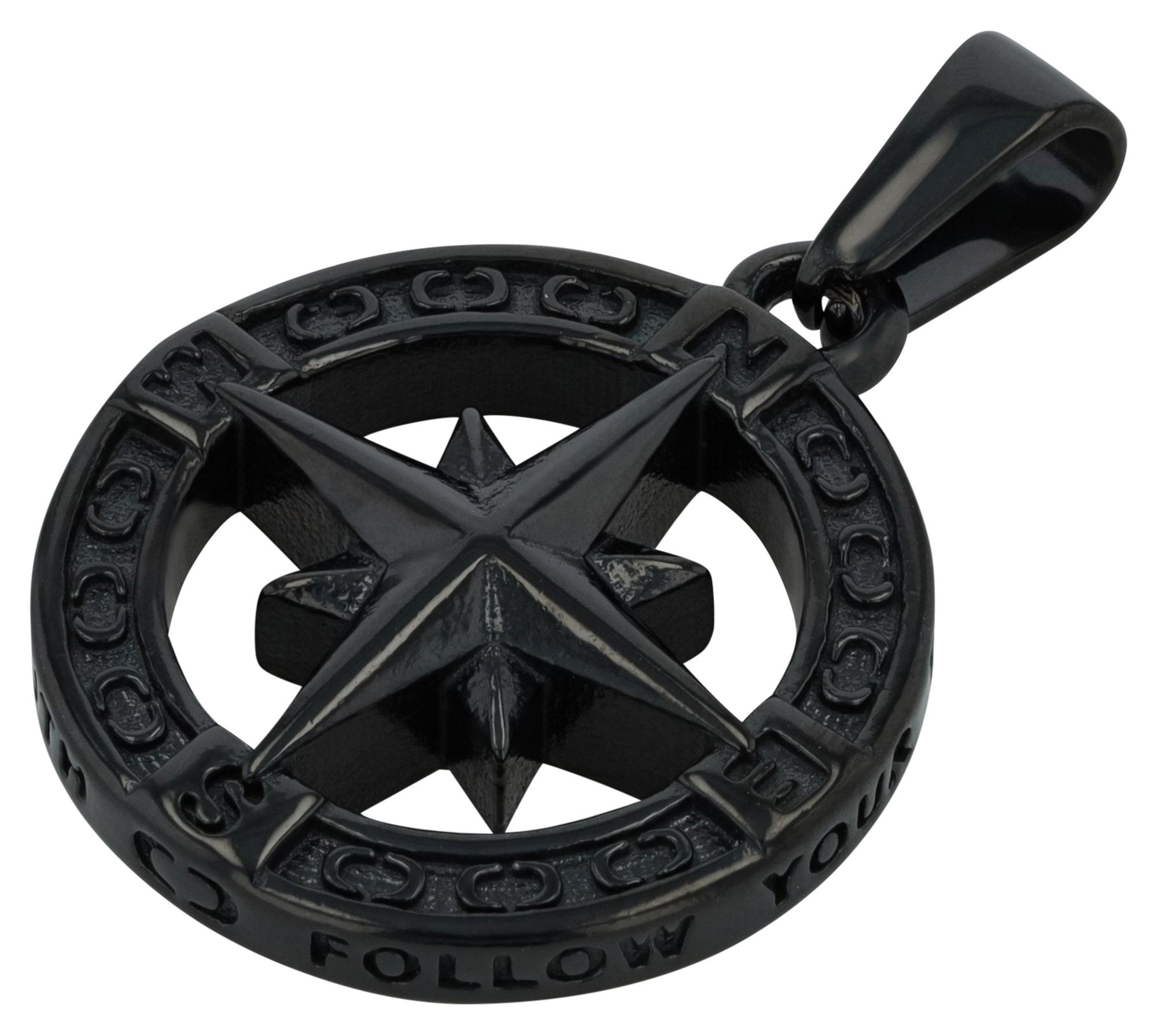 ADELIA ́S Damen Kettenanhänger "Unisex Anhänger aus Edelstahl", Edelstahlschwarz, Edelstahl, Schmuckanhänger, Perfekt als Geschenk zum Muttertag