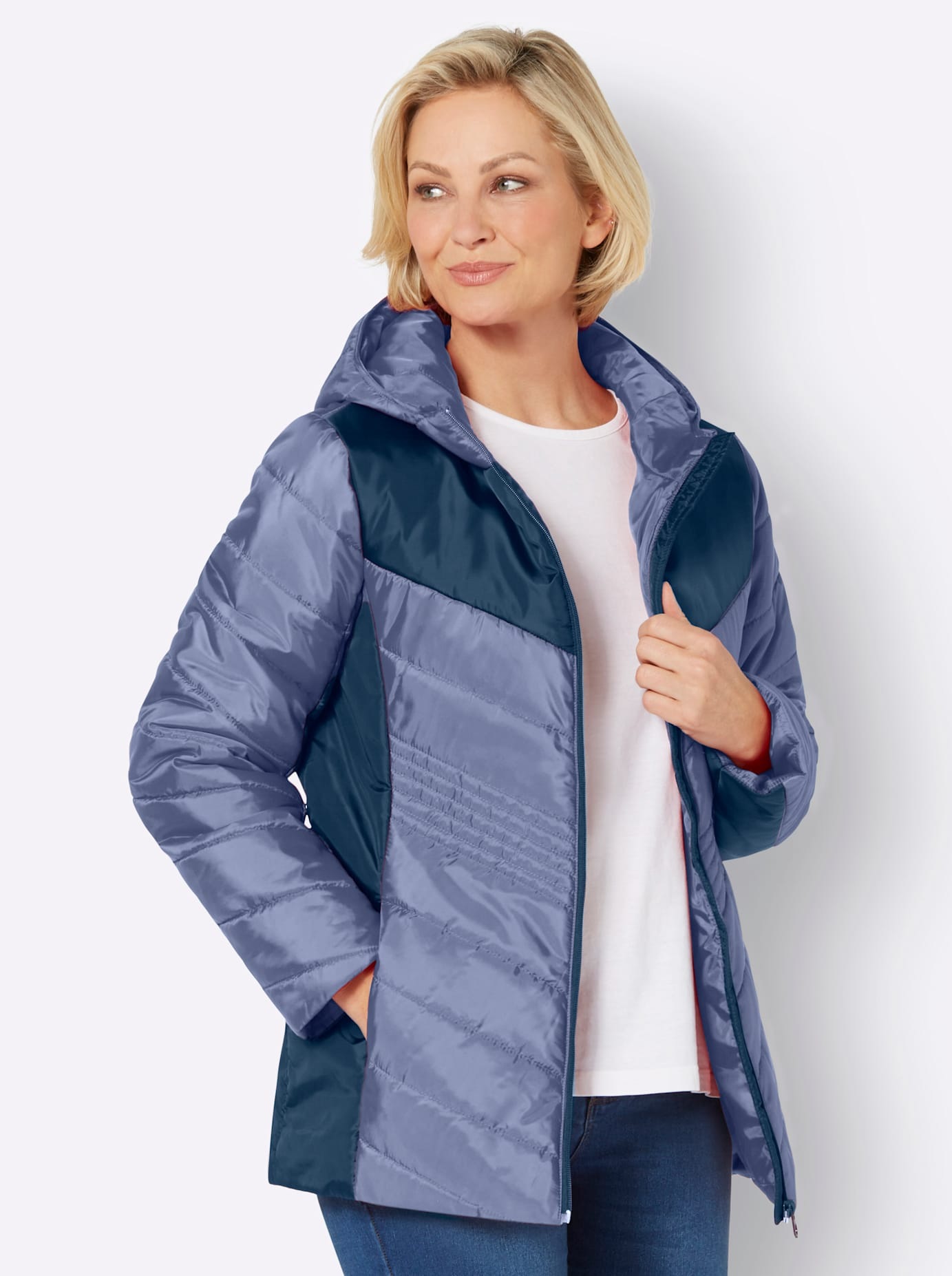 Classic Basics Steppjacke, mit Kapuze