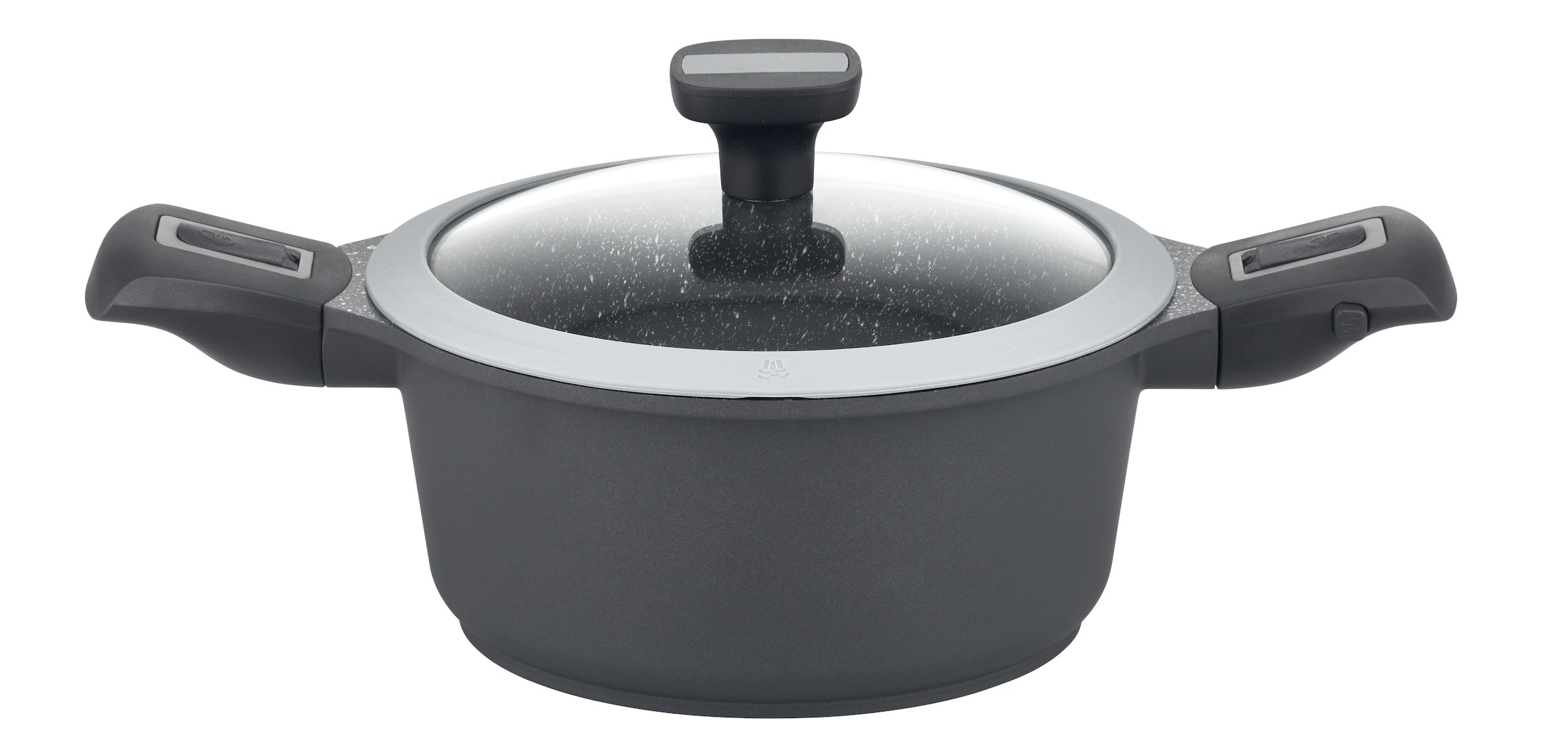 GSW Topf-Set »Easy Click« Set, 1x Kochtopf Ø 20 cm, 1x Stielkasserolle Ø 16 cm, 1x Bratpfanne Ø 24 cm, 5 Stk. tlg. Aluminiumguss