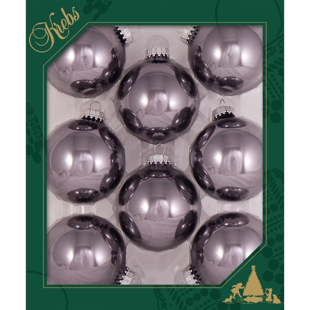 Krebs Glas Lauscha Weihnachtsbaumkugel »CBK60005, Weihnachtsdeko, Christbaumschmuck, Christbaumkugeln Glas«, (Set, 8 St.)