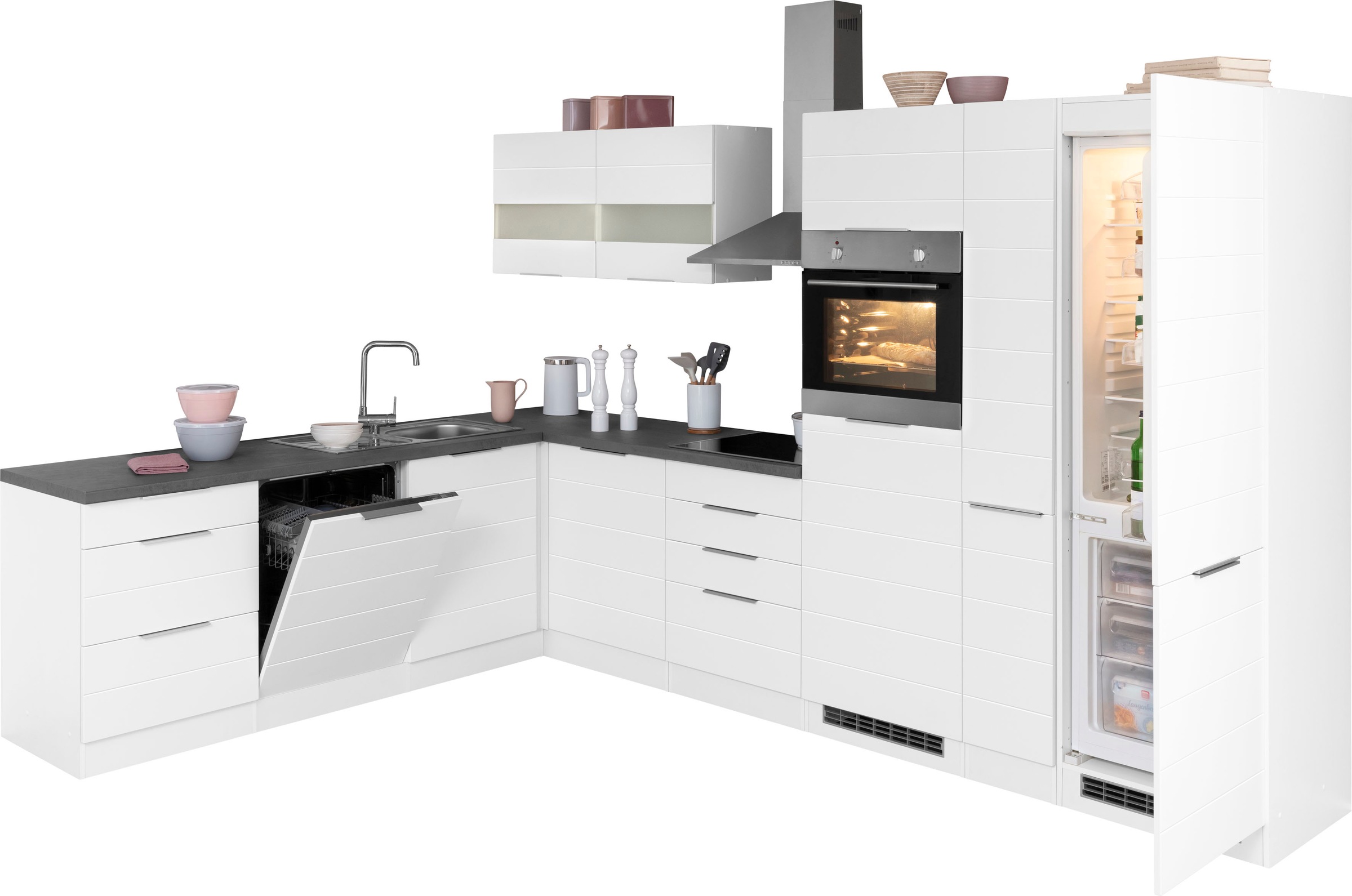 Thumbnail - KOCHSTATION Winkelküche "KS-Luhe" Stellbreite 240x330 cm, wahlweise mit oder ohne E-Geräten, MDF-Fronten