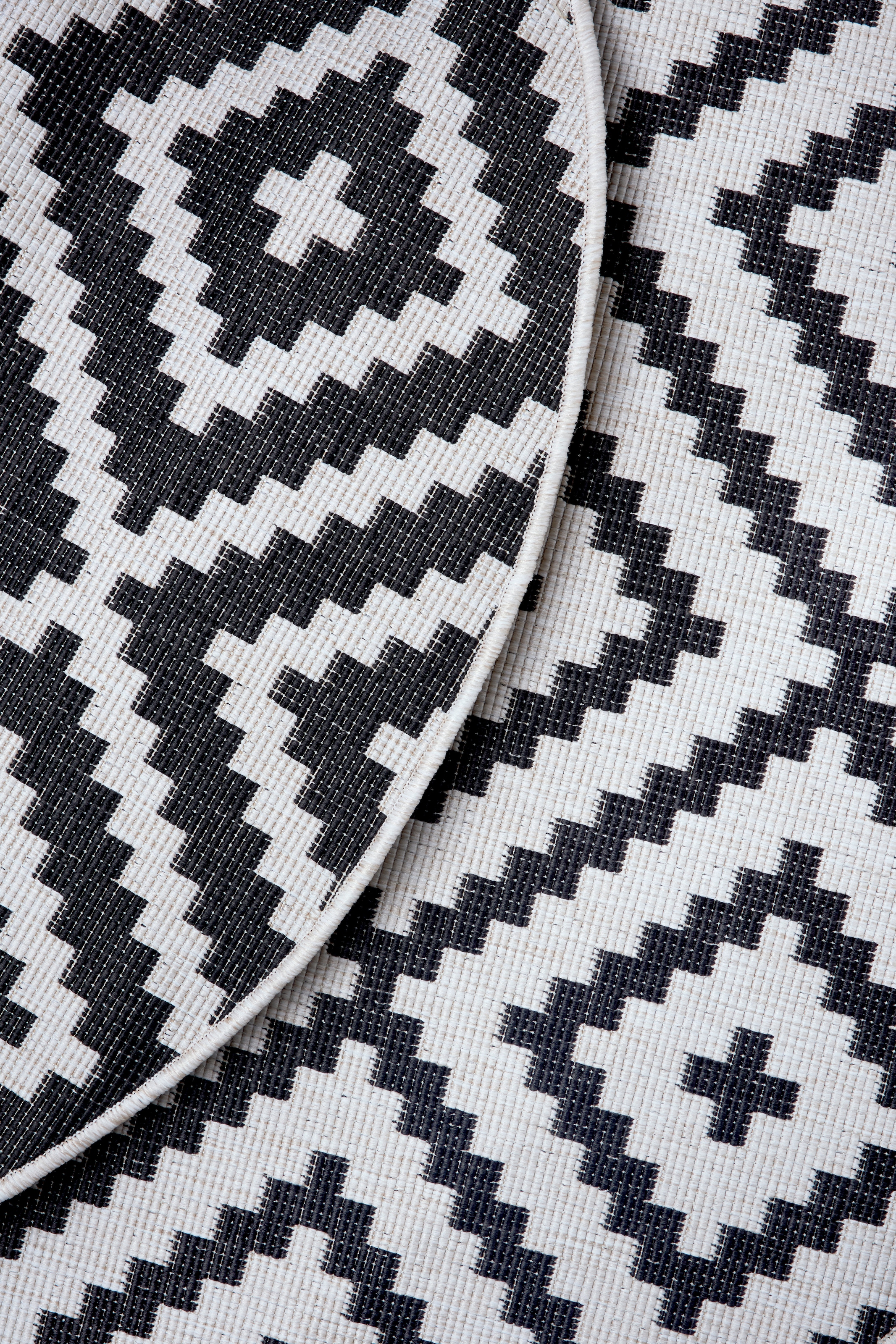 my home Teppich »Ronda Wendeteppich«, rund, 5 mm Höhe, Sisal-Optik, Flachgewebe, In- und Outdoor, geometrisches Boho Design
