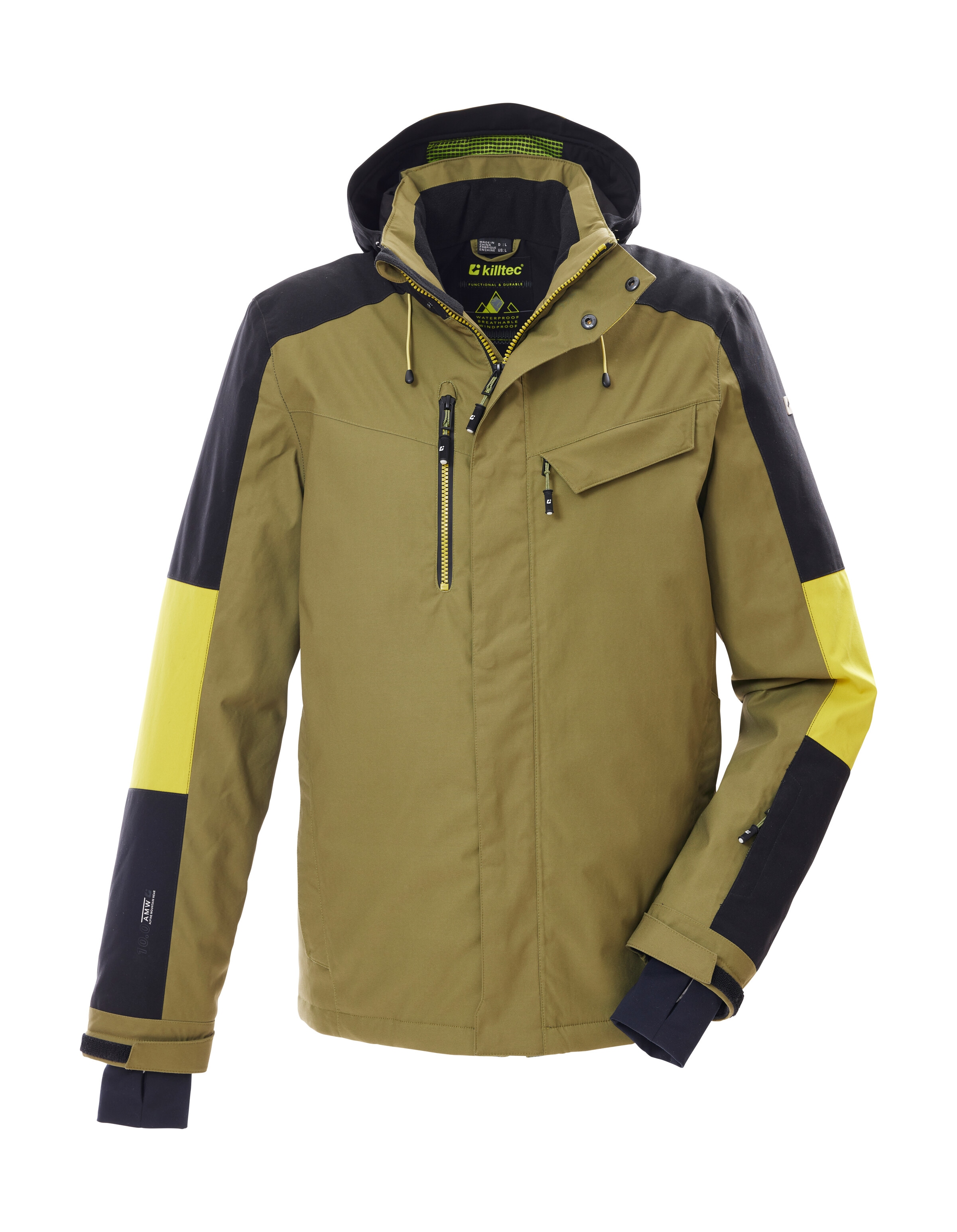 Killtec Skijacke »KSW 257 MN SKI JCKT« Skijacke: Wasserdicht, atmungsaktiv, abnehmbare Kapuze, Schneefang