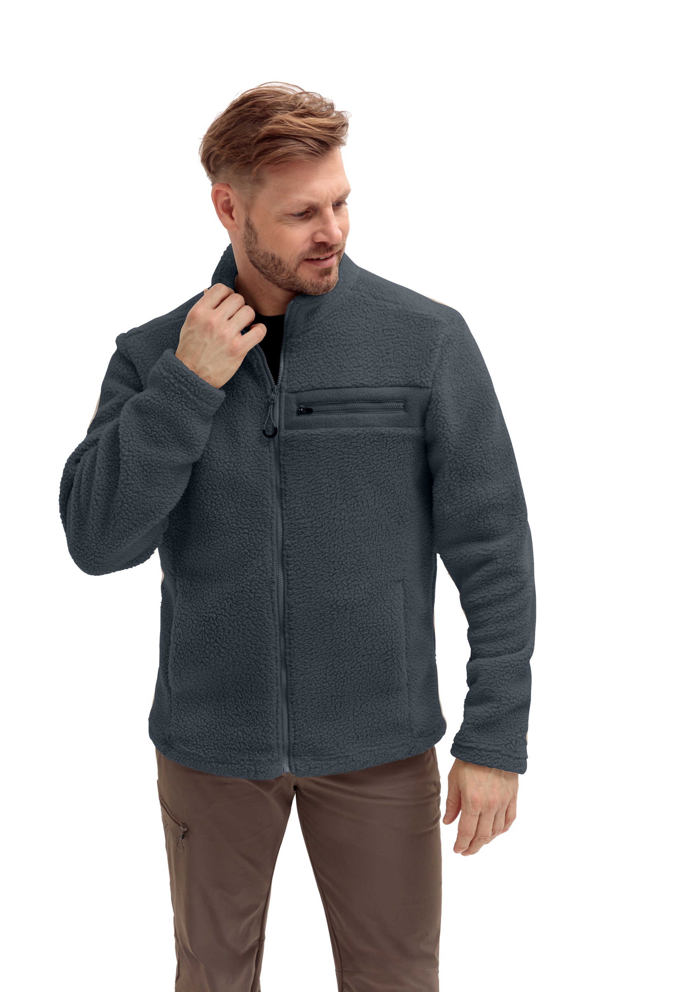 Maier Sports Fleecejacke »Racka M«, Herren Fleece, funktioneller Midlayer, Full-Zip