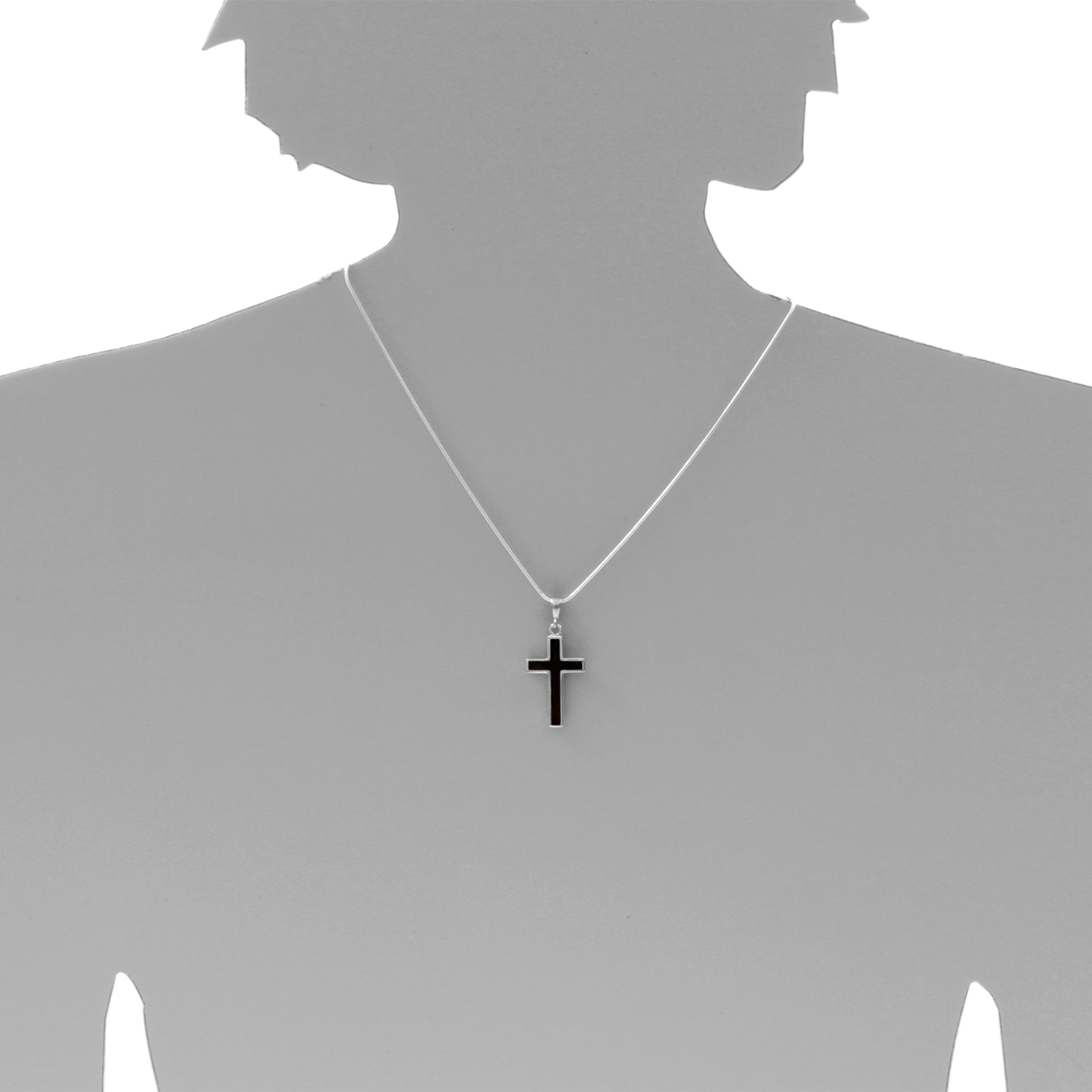 OSTSEE-SCHMUCK Kette mit Anhänger »Ostsee-Schmuck Kette mit Anhänger Kreuz 28 x 18 mm«, (2 tlg.)