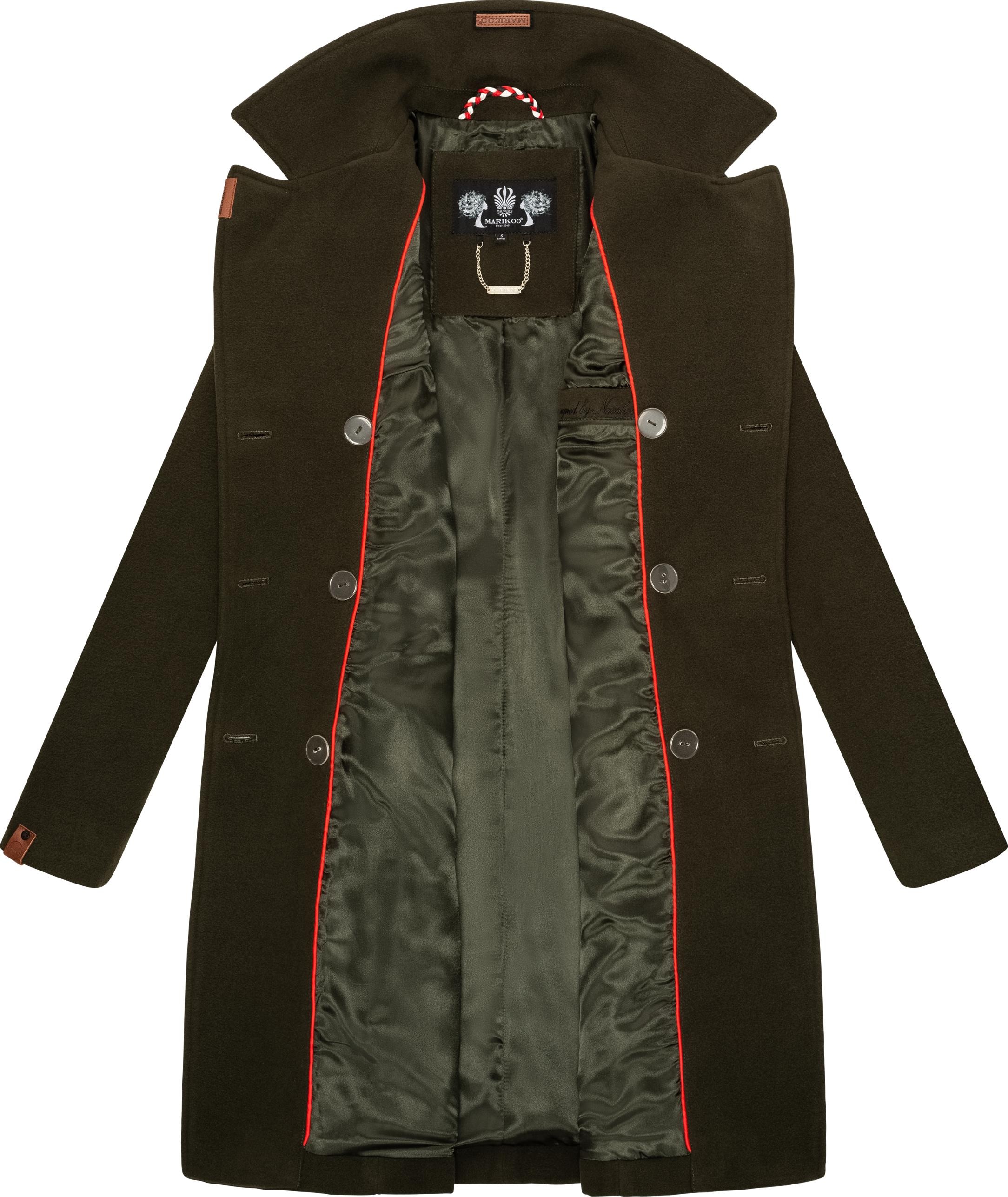 Marikoo Wollmantel »Nanakoo«, edler Damen Trenchcoat in Woll-Optik