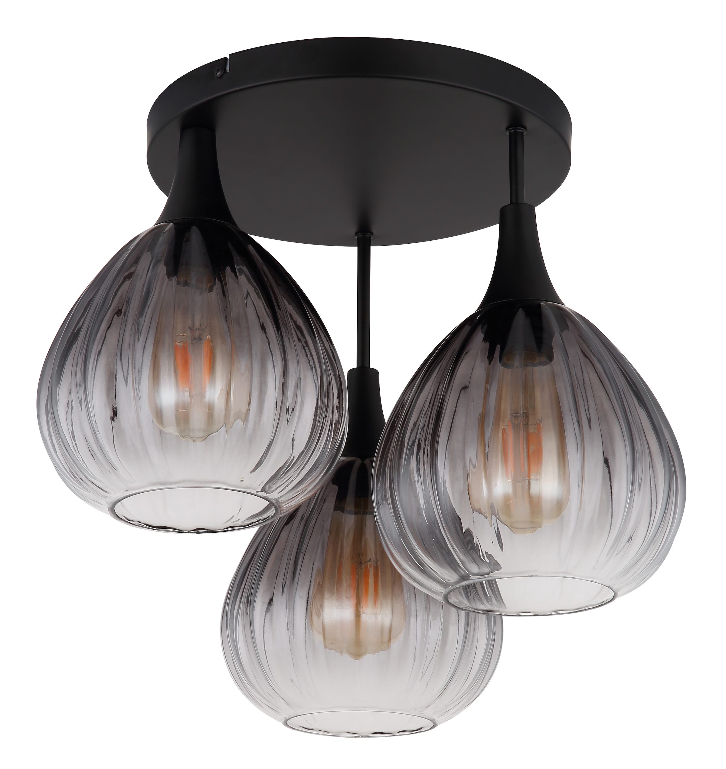 GLOBO LIGHTING Deckenleuchte »OLSEN«, Leuchtmittel E27 | ohne Leuchtmittel, Deckenlampe/Glas rauchfarben/klar verlaufend/Wohnzimmer