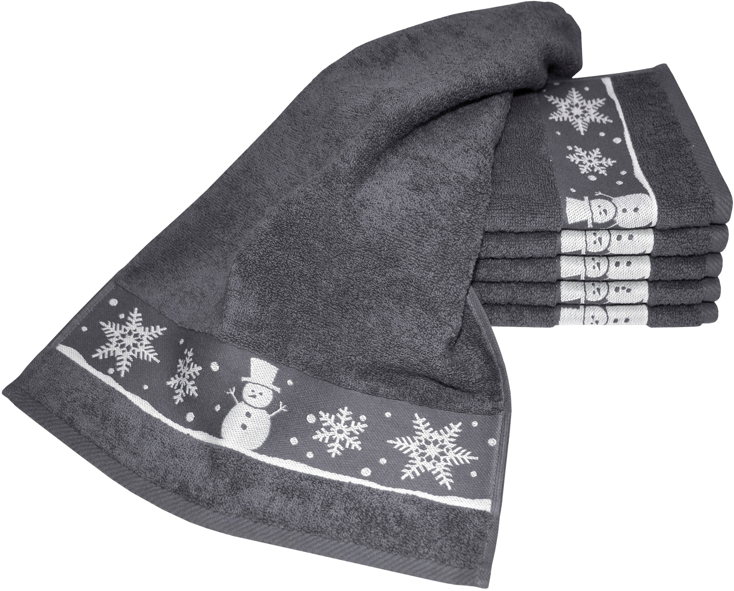 Dyckhoff Gästehandtücher "Schneemann" Made in Germany (6 Gästetücher) günstig online kaufen