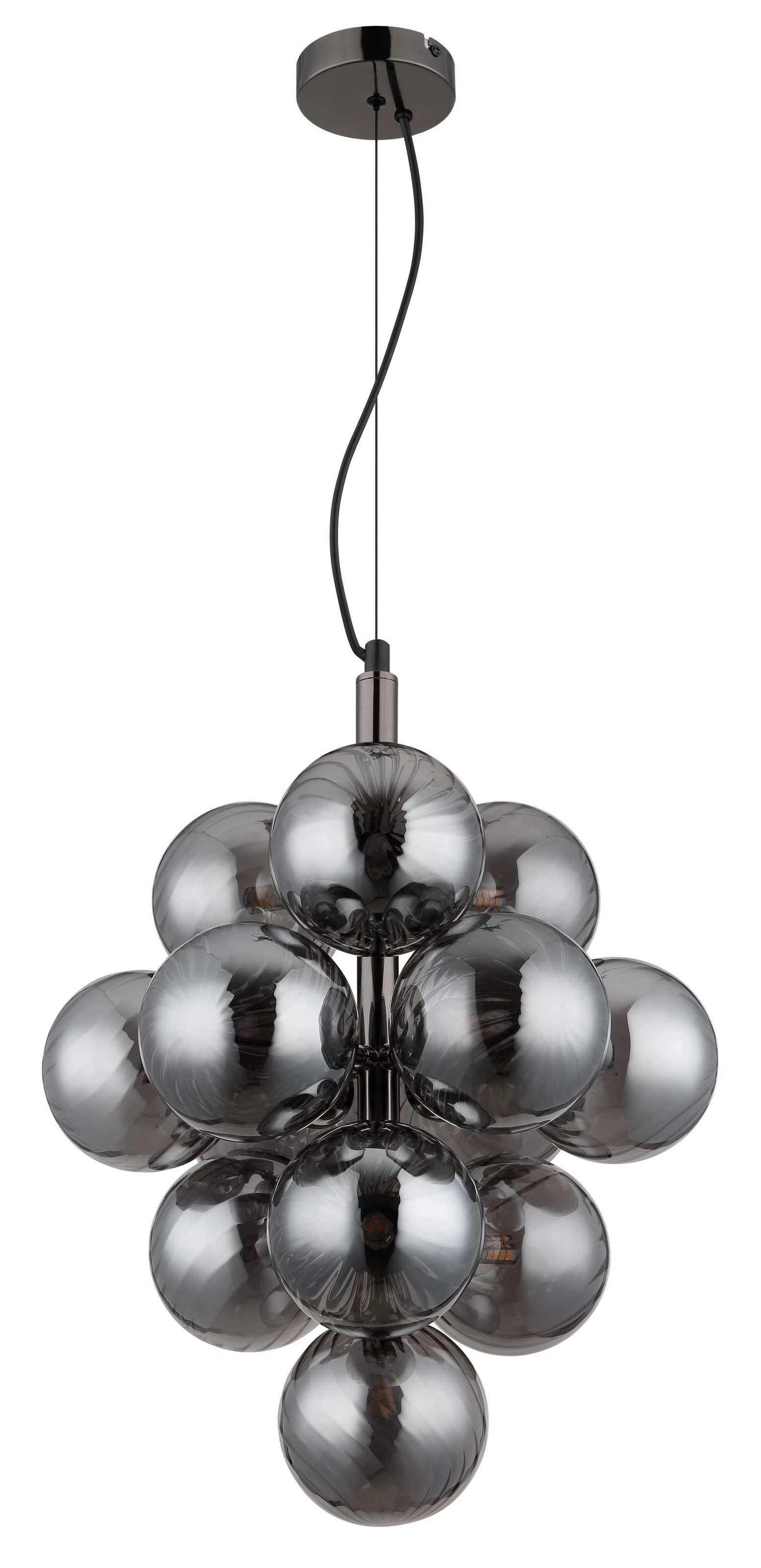 GLOBO LIGHTING Pendelleuchte "CONOR", 13, Ø 39,5cm, 1 Stk., grau, Esszimmer, Leuchten, Hängeleuchte, Hängelampe, Glas, Wohnzimmer, Essbereich