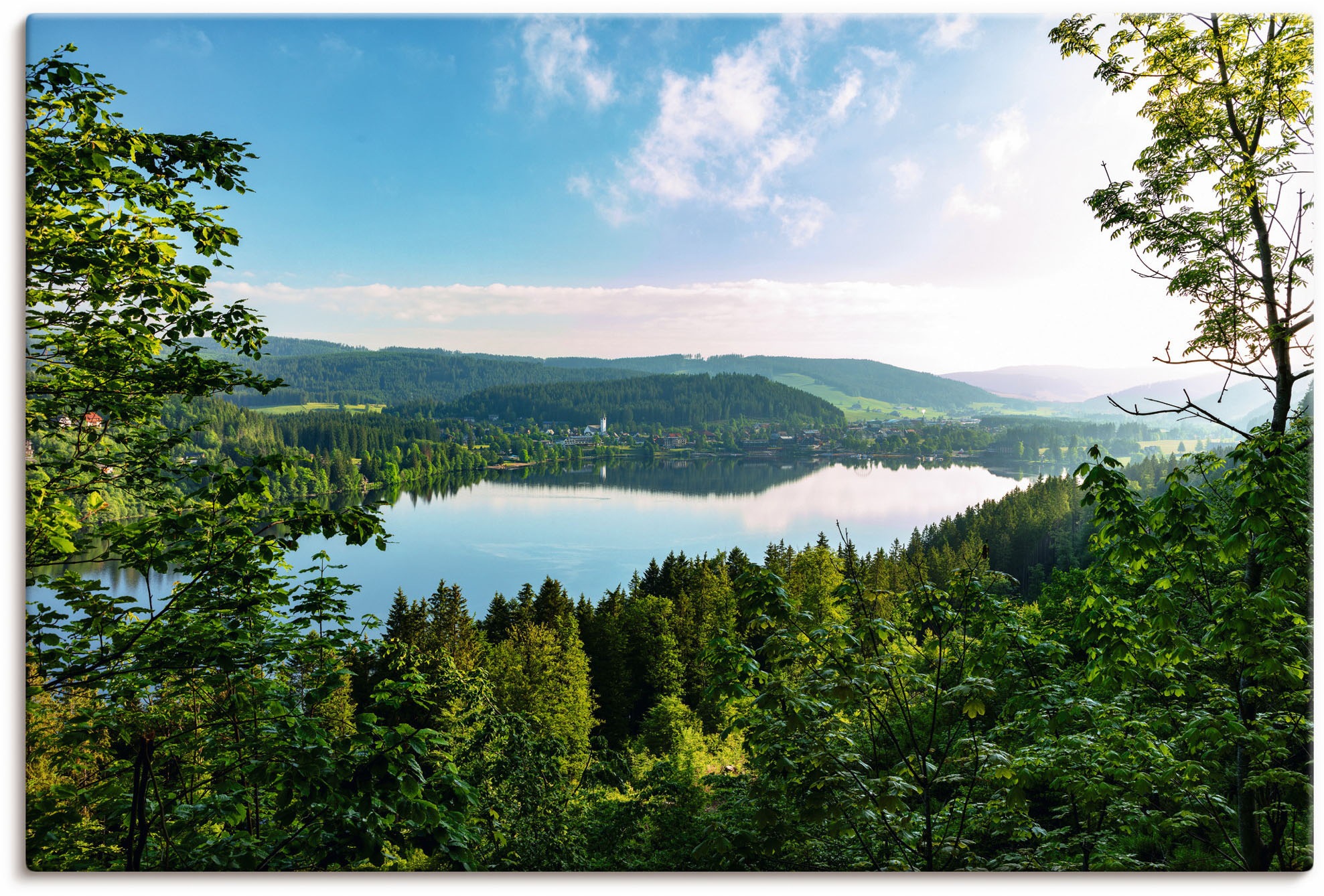 Artland Leinwandbild "Blick auf den Titisee im Schwarzwald" Seebilder 1 Stk. tlg. auf Holzrahmen gespannt