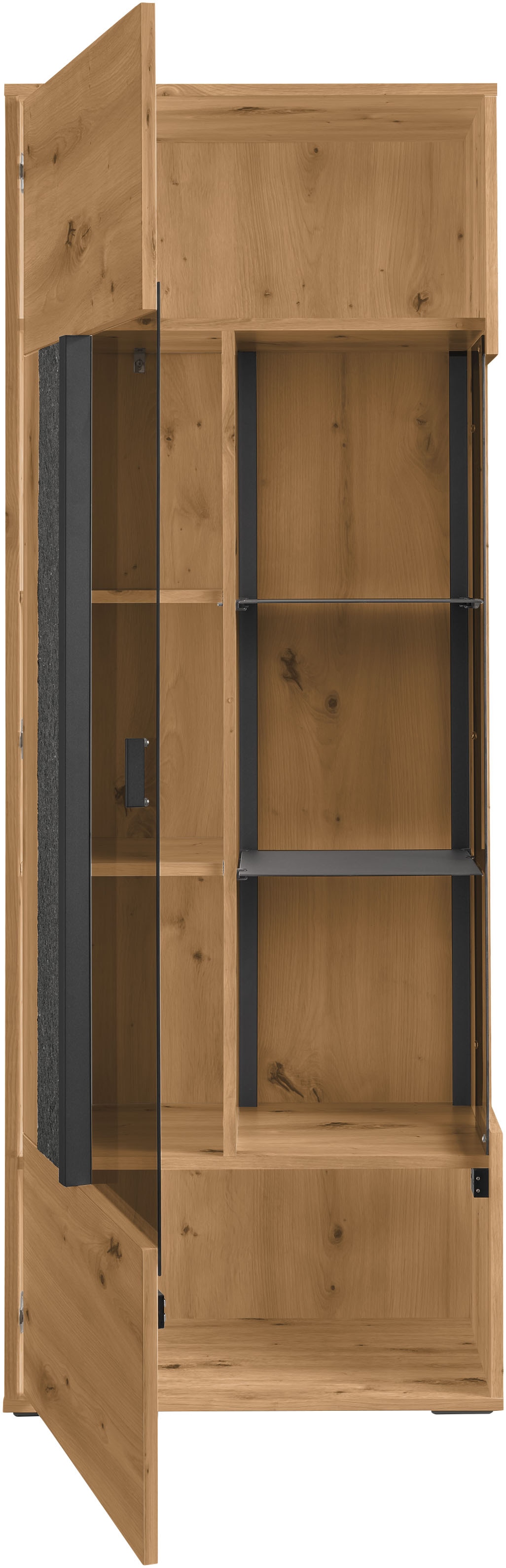 set one by Musterring Vitrine »Deltona«, mit Sandsteinelement, inkl. Beleuchtung, zwei Farben, B64 x H170 cm