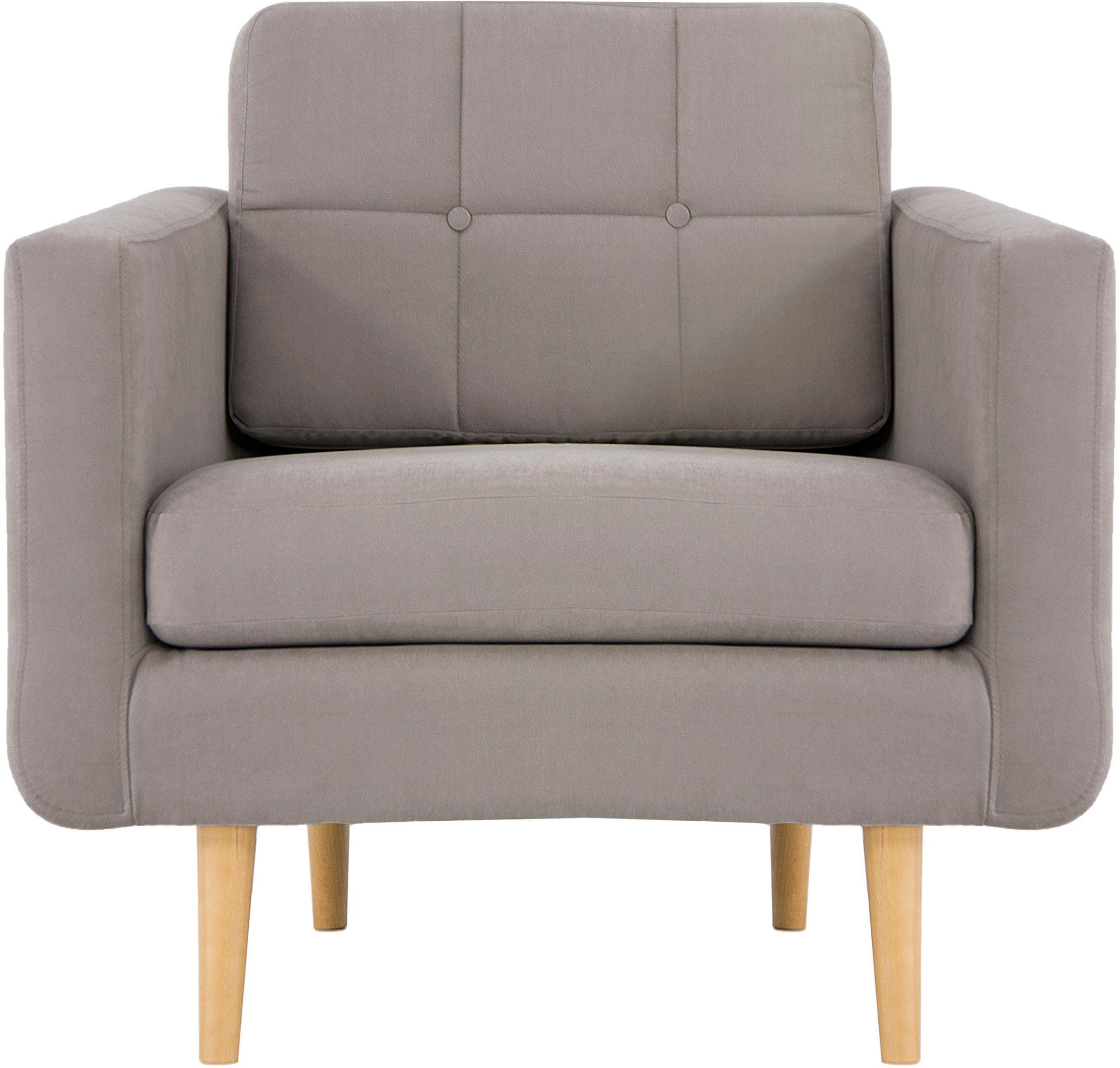 Home affaire Sessel »Brest«, mit Knopfheftung und Steppung im Rücken, geradliniges Design