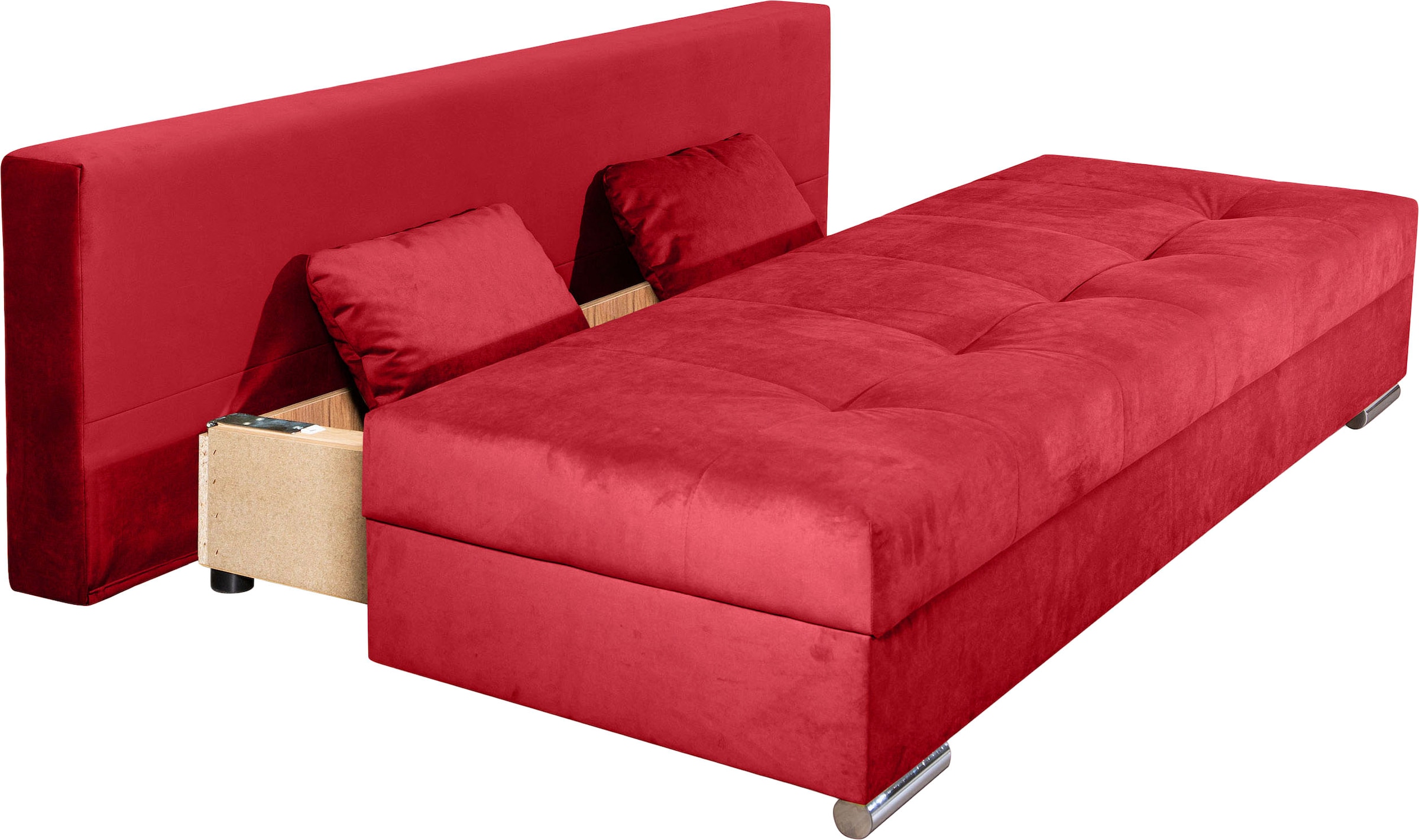 COLLECTION AB Schlafsofa »Tania mit Bettfunktion und Bettkasten«, komfortabler Sitzkomfort: Federkern-Polsterung, inklusive Rückenkissen