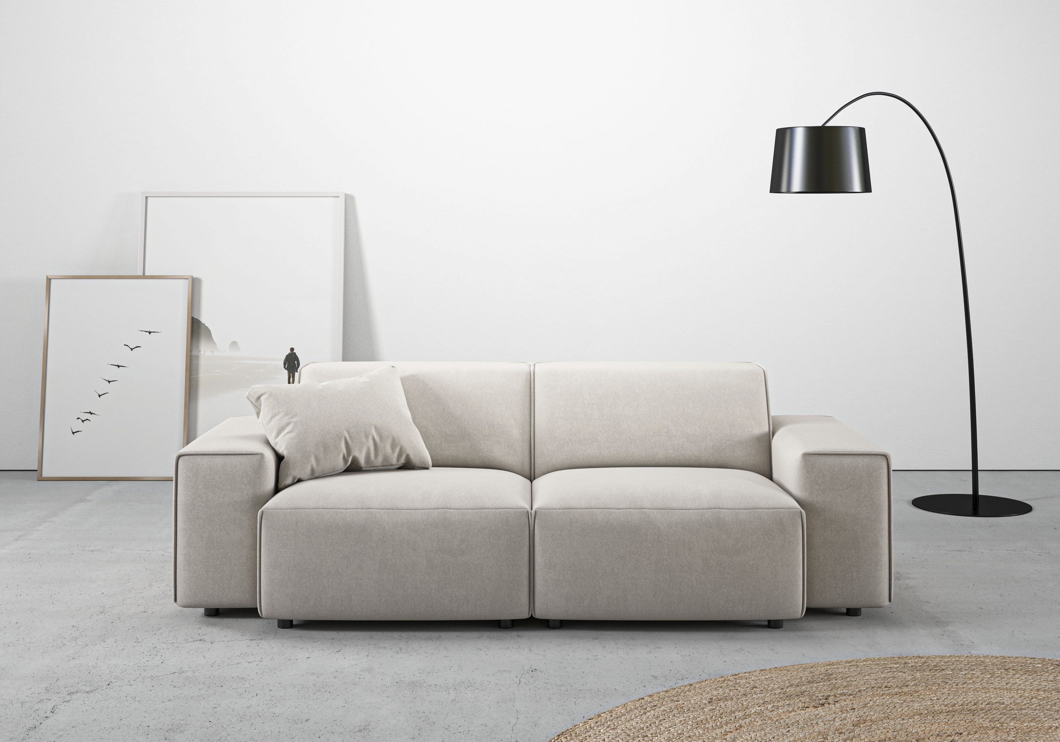 Home affaire 2,5-Sitzer "Glimminge auch in Breitcord, Feincord + Easy care-Bezug" besondere Kedernähte, Zierkissen