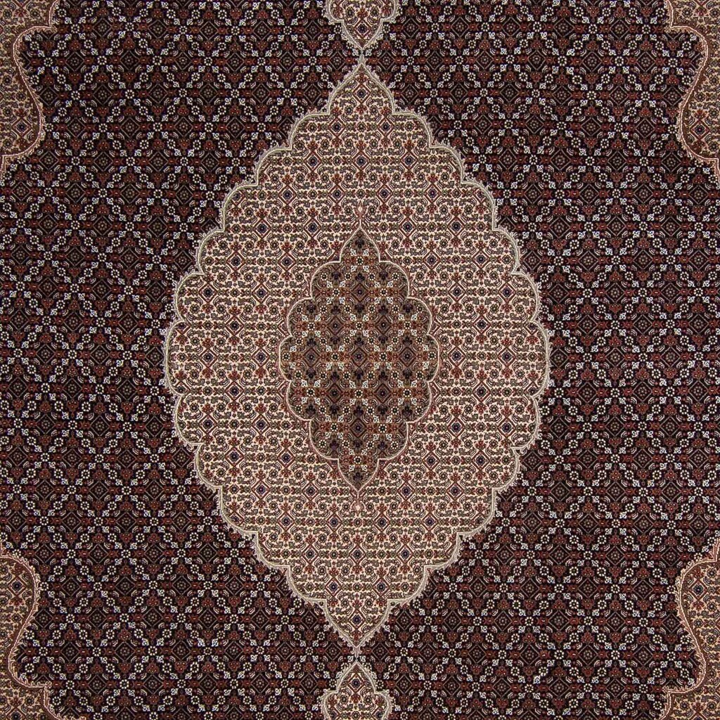 Wohnen Teppiche morgenland Wollteppich »Moud Medaillon Beige 274 x 200 cm«, rechteckig, 1 mm Höhe, Unikat mit Zertifikat beige
