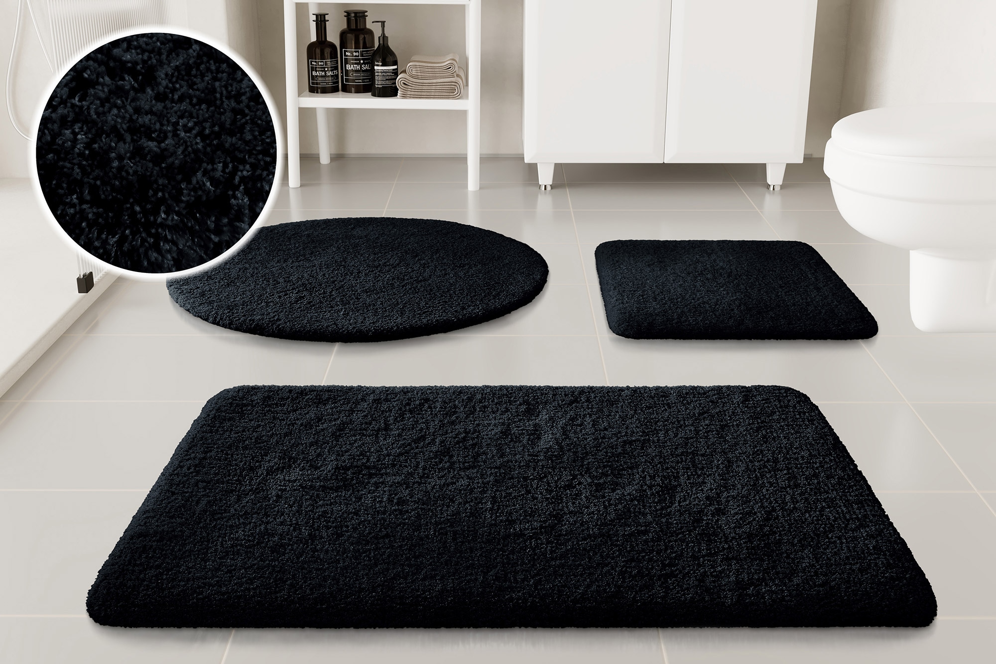OTTO home Badematte "Kaarin, uni, viele Farben, Badvorleger, Badezimmer Teppich" Höhe 30 mm rutschhemmend beschichtet fußbodenheizungsgeeignet Badteppich, getuftet, flauschig, hochflor, große Farbauswahl