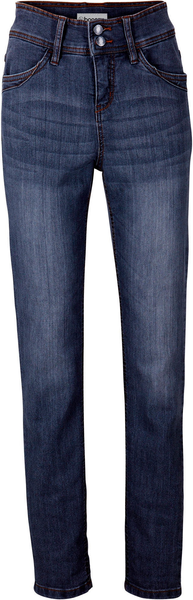 bonprix Slim-fit-Jeans »Slim-Fit-Jeans High Waist, Komfort-Stretch« Skinny fit Passform, mit Eingrifftaschen und Gesäßtaschen