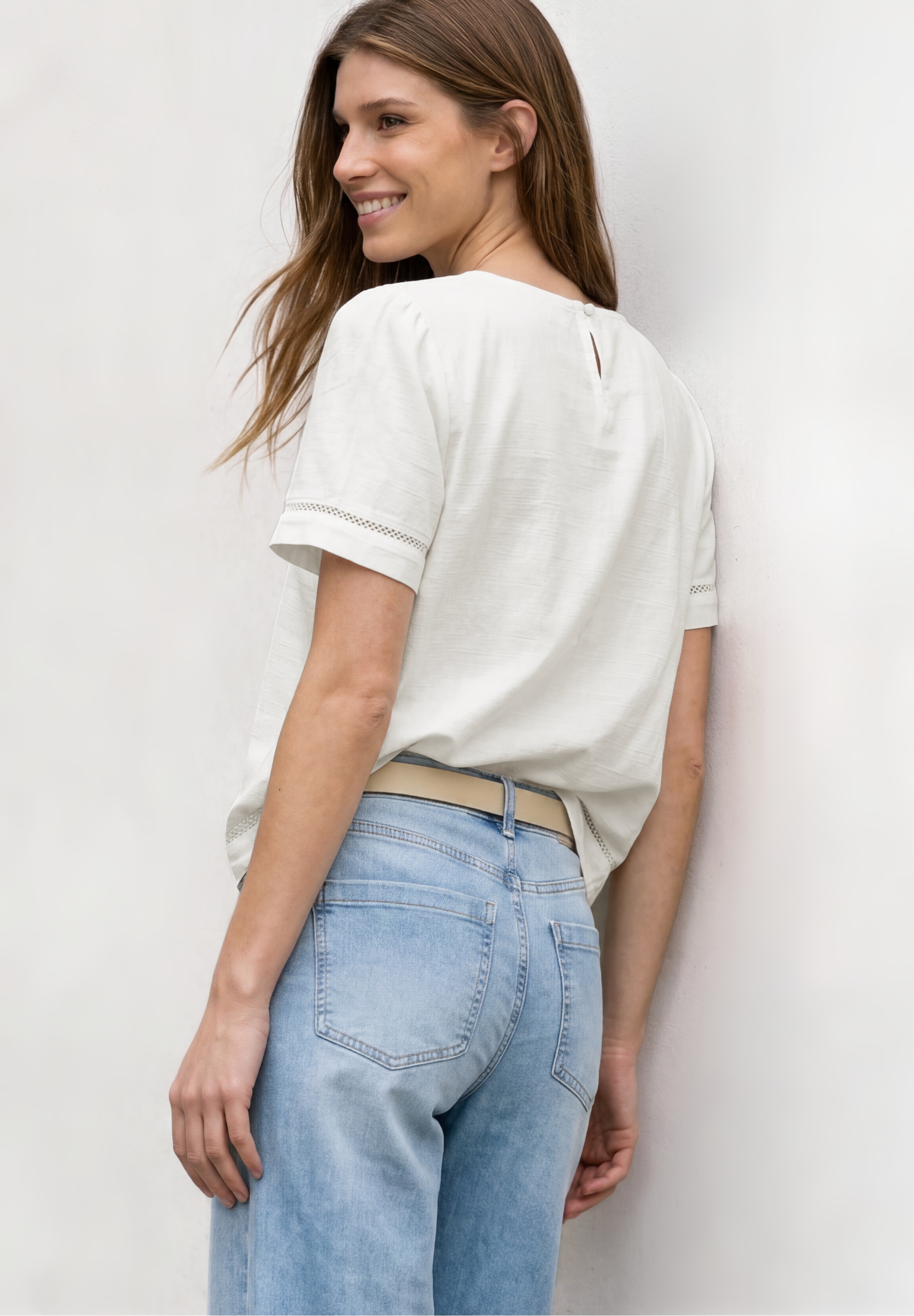 STREET ONE Shirtbluse mit Rundhalsausschnitt
