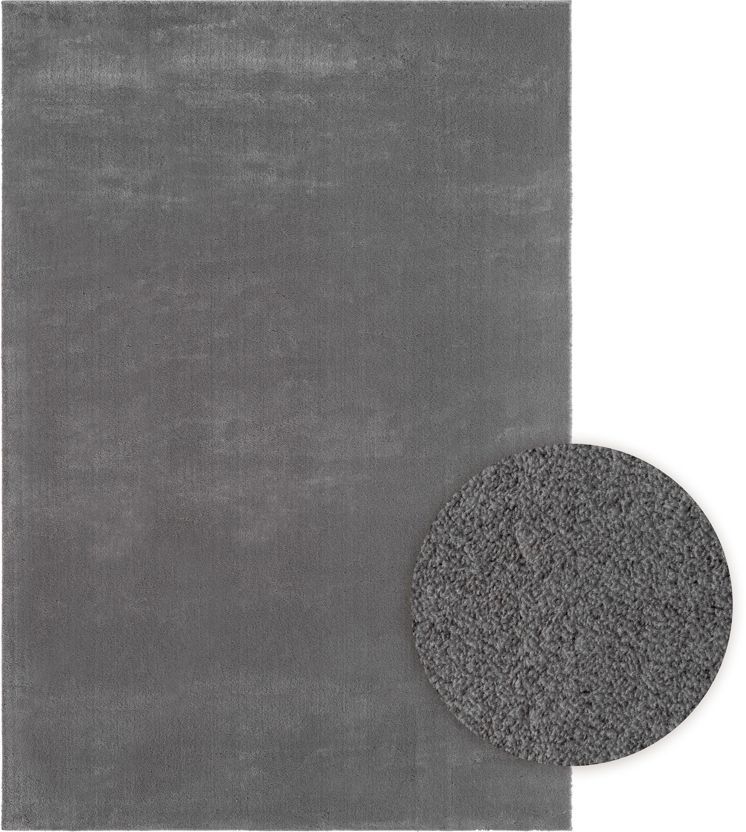 Teppich MERINOS "Loft 37, Kunstfellteppich", grau (anthrazit), B:160cm H:16mm L:220cm, Polyester, Teppiche, Teppich, weich und kuschelig, Fell Haptik, Anti-Rutsch-Unterseite 3
