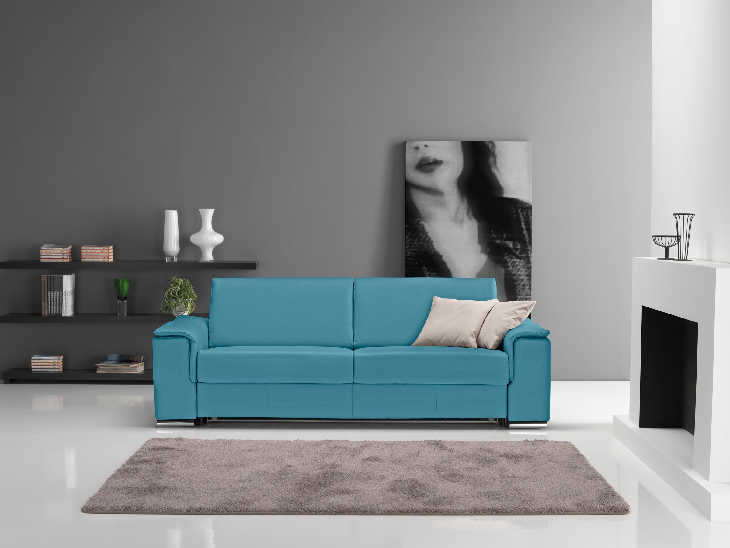 Egoitaliano 2,5-Sitzer »Cecilia, modern und elegant mit erstklassigem Sitzkomfort«, mit verchromten Metallfüßen