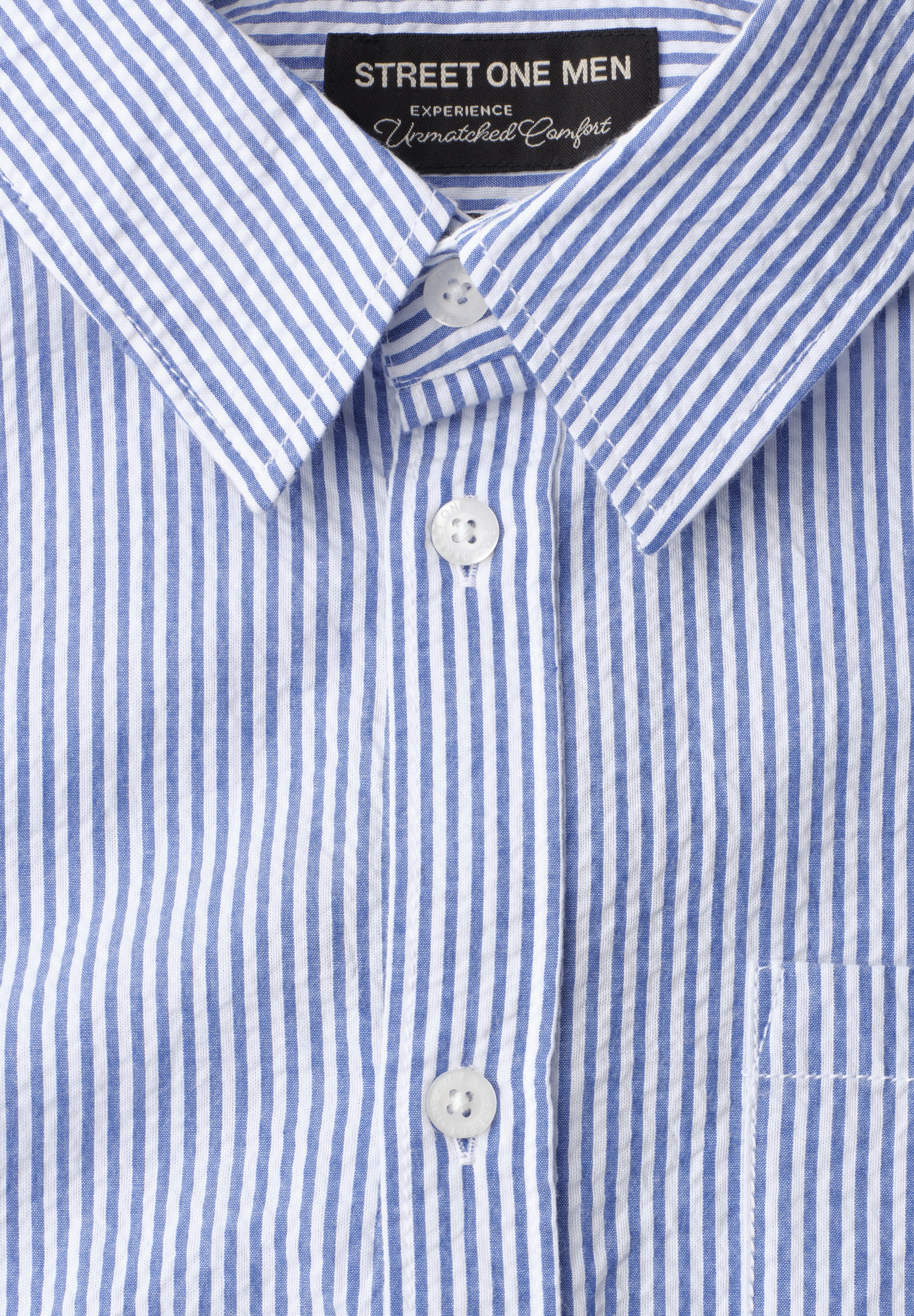 STREET ONE MEN Langarmhemd aus reiner Baumwolle