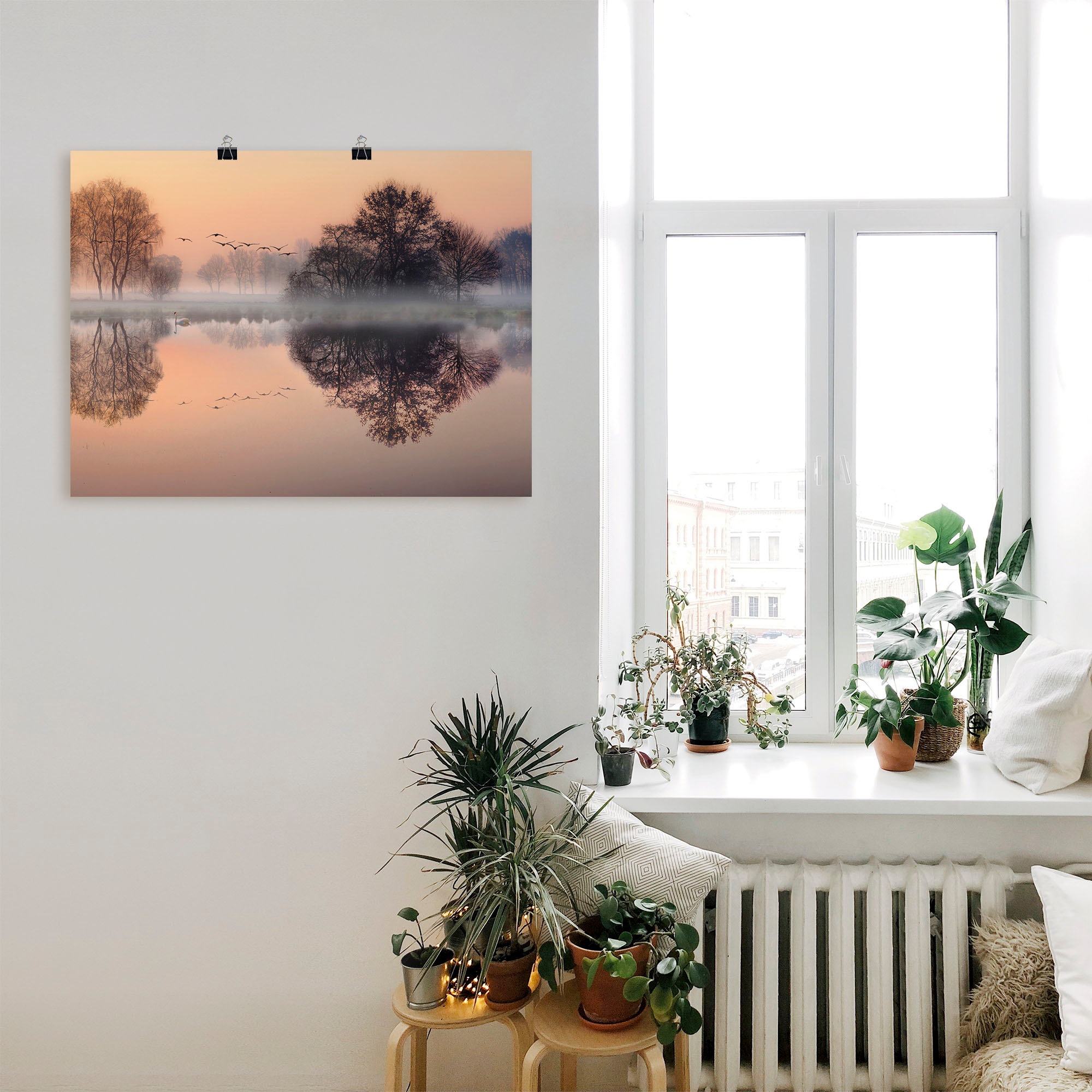 Artland Wandbild "Früh morgens am See....", Gewässer, (1 St.), als Leinwand günstig online kaufen