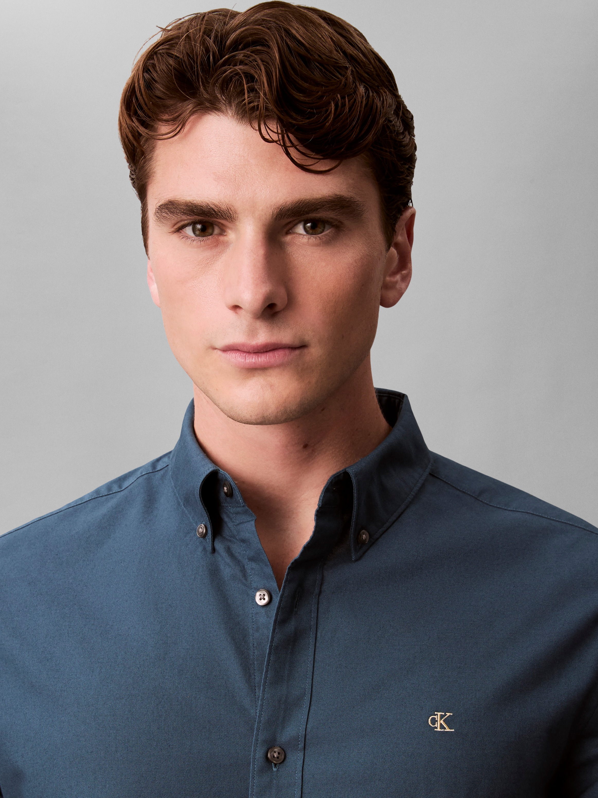 Thumbnail - Calvin Klein Jeans Langarmhemd Button-Down-Kragen, Baumwoll-Stretch