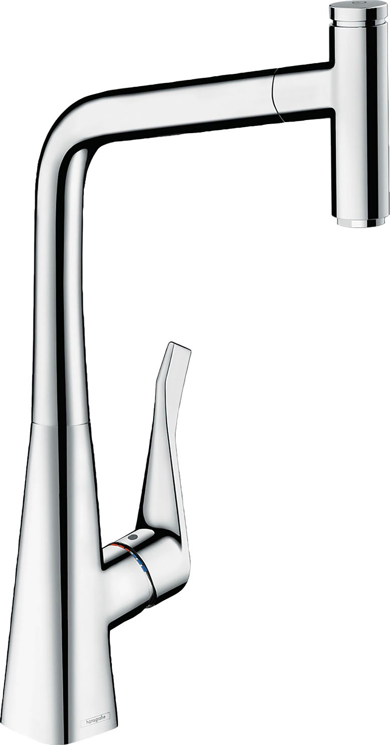 hansgrohe Küchenarmatur "Metris Select M71", 320 Ausziehauslauf 1 Strahlart, chrom