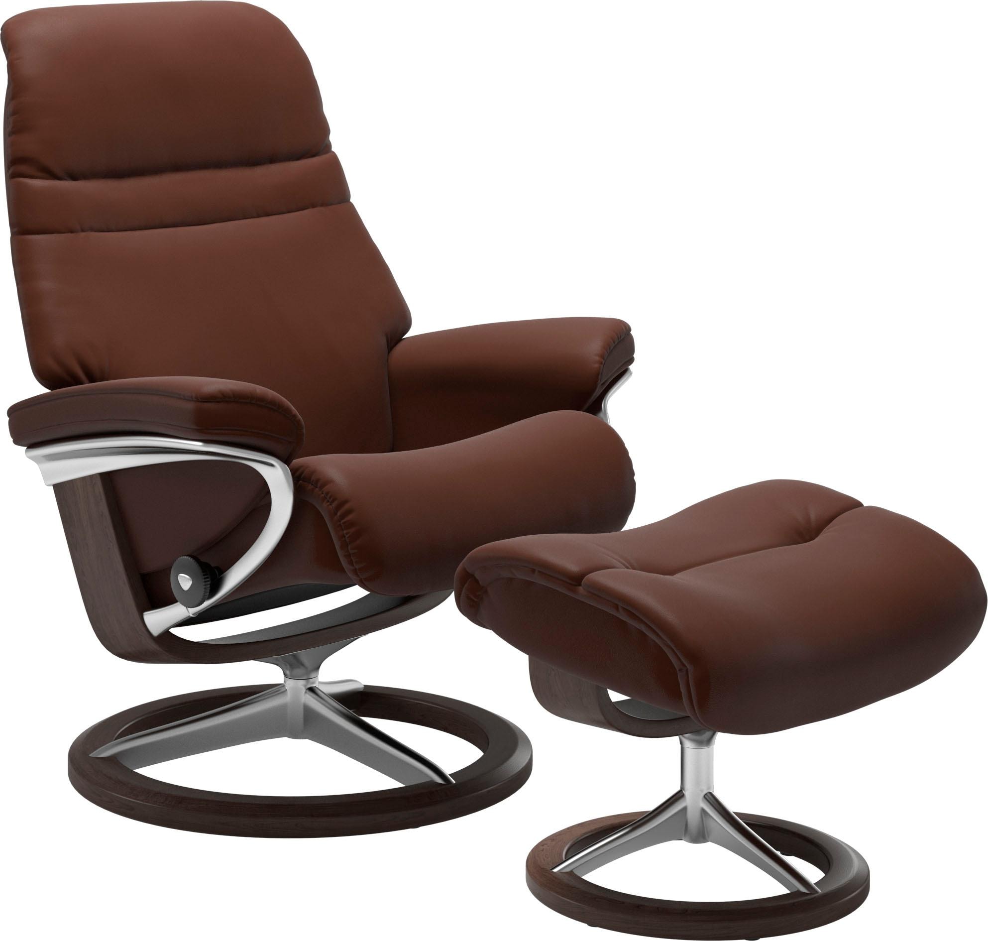 Stressless® Relaxsessel »Sunrise«, (Set, Relaxsessel mit Hocker), mit Signature Base, Größe L, Gestell Wenge