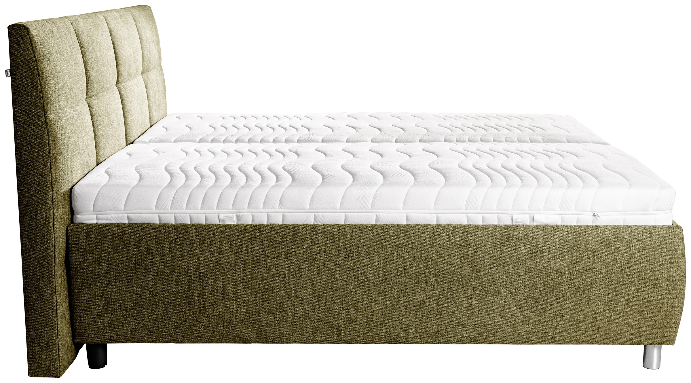 Stauraumbett ALINA "Nadina Comfort", grün (olivgrün tcm 333), B:198cm H:116cm L:217cm, Struktur fein TCM (100% Polyester), Betten, Stauraumbett, inkl. Stauraum und Lattenrost, in diversen Ausführungen 3
