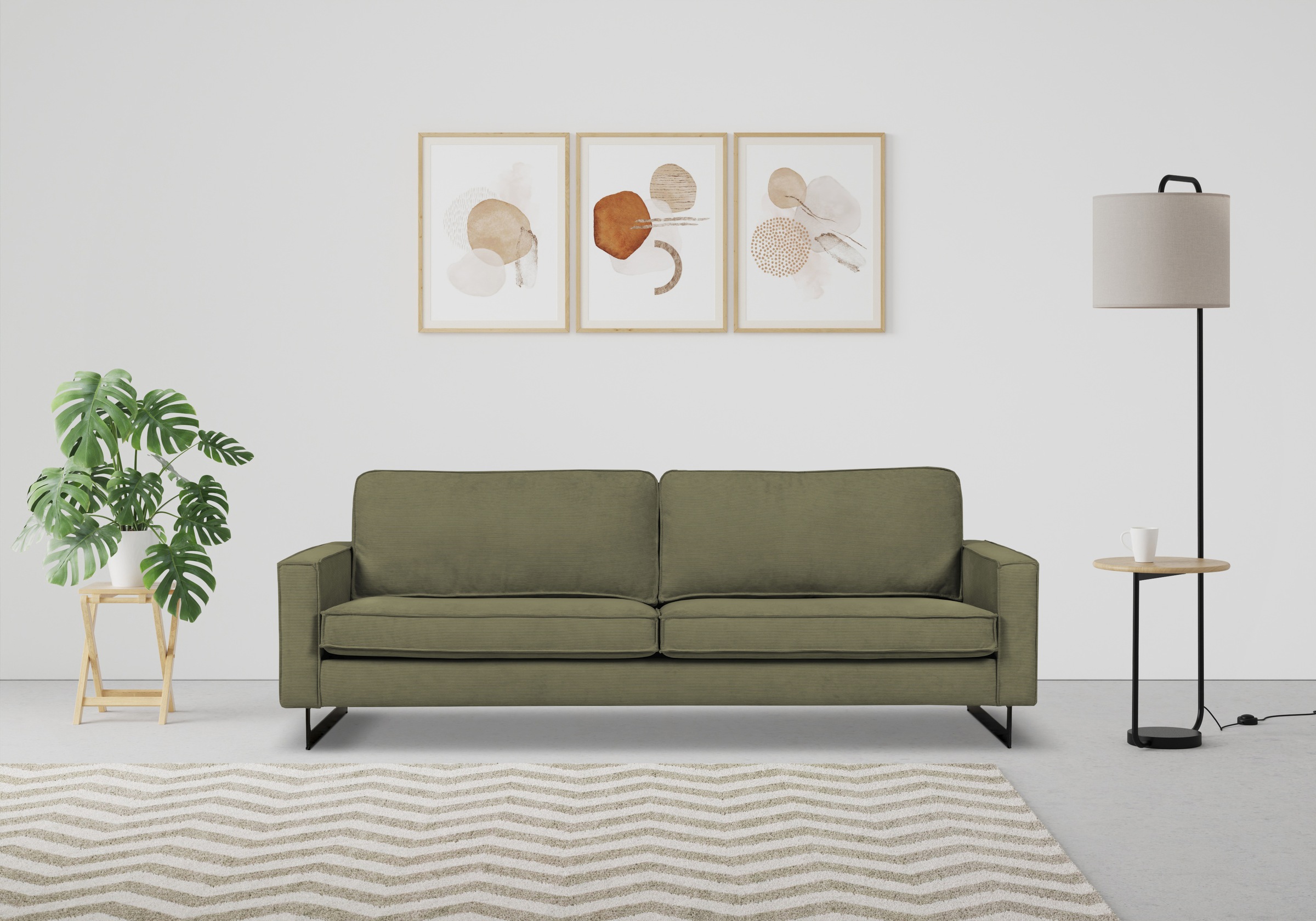 Home affaire 3-Sitzer "Maxi-Ausführung Pinto, 236 cm, Cord, Chenille, Leder günstig online kaufen