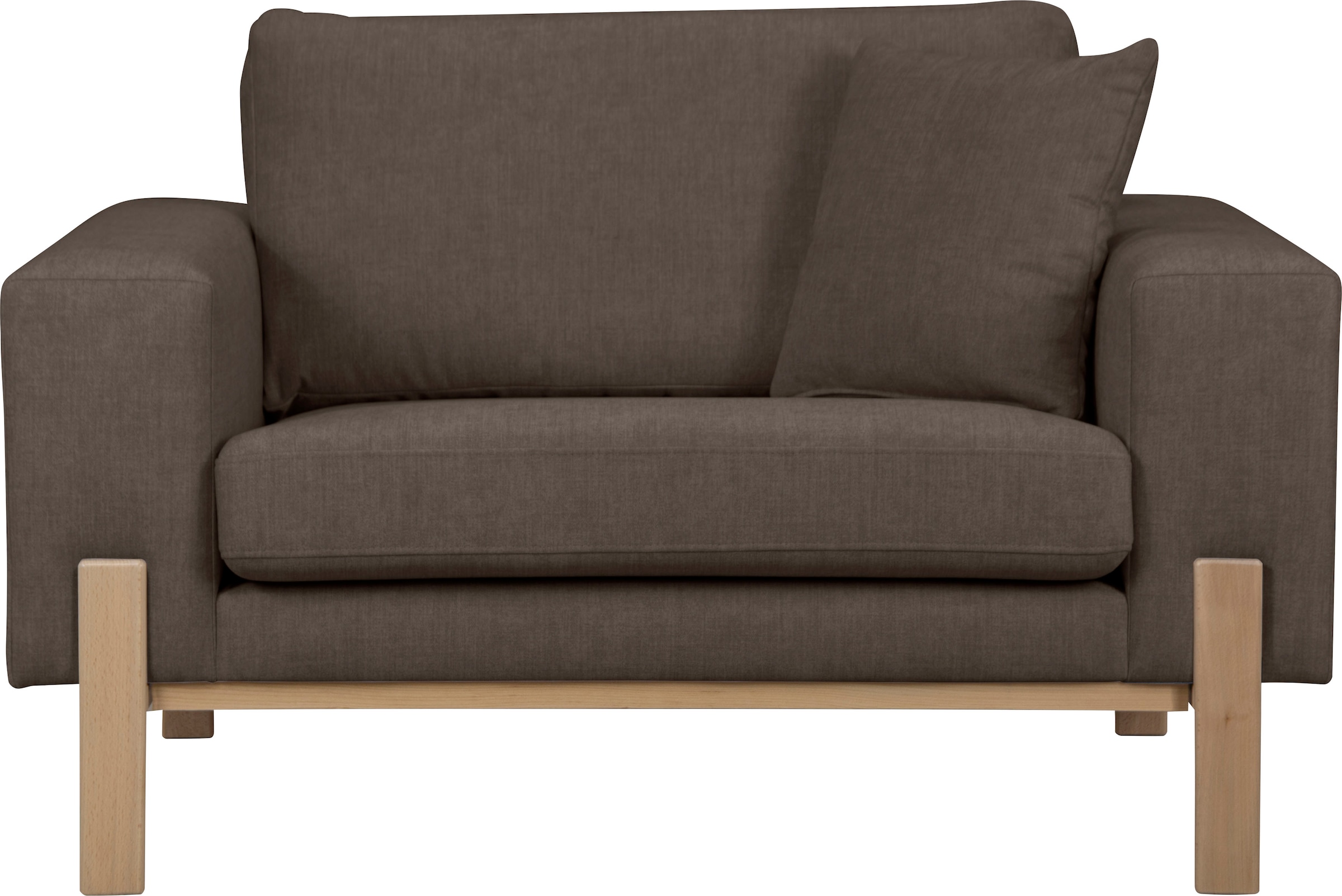 OTTO products Loveseat "Hanne Sessel mit Holzrahmen", Verschiedene Bezugsqualitäten: Baumwolle, recyceltes Polyester