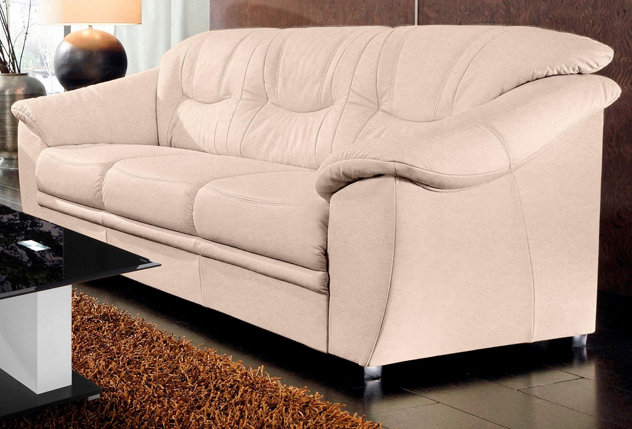 sit&more 3-Sitzer "Savona, B: 198 cm, Federkern, Komfortsitzhöhe 46 cm" optional Schlaffunktion, Liegefläche 190x137cm, Stoff- & Lederauswahl